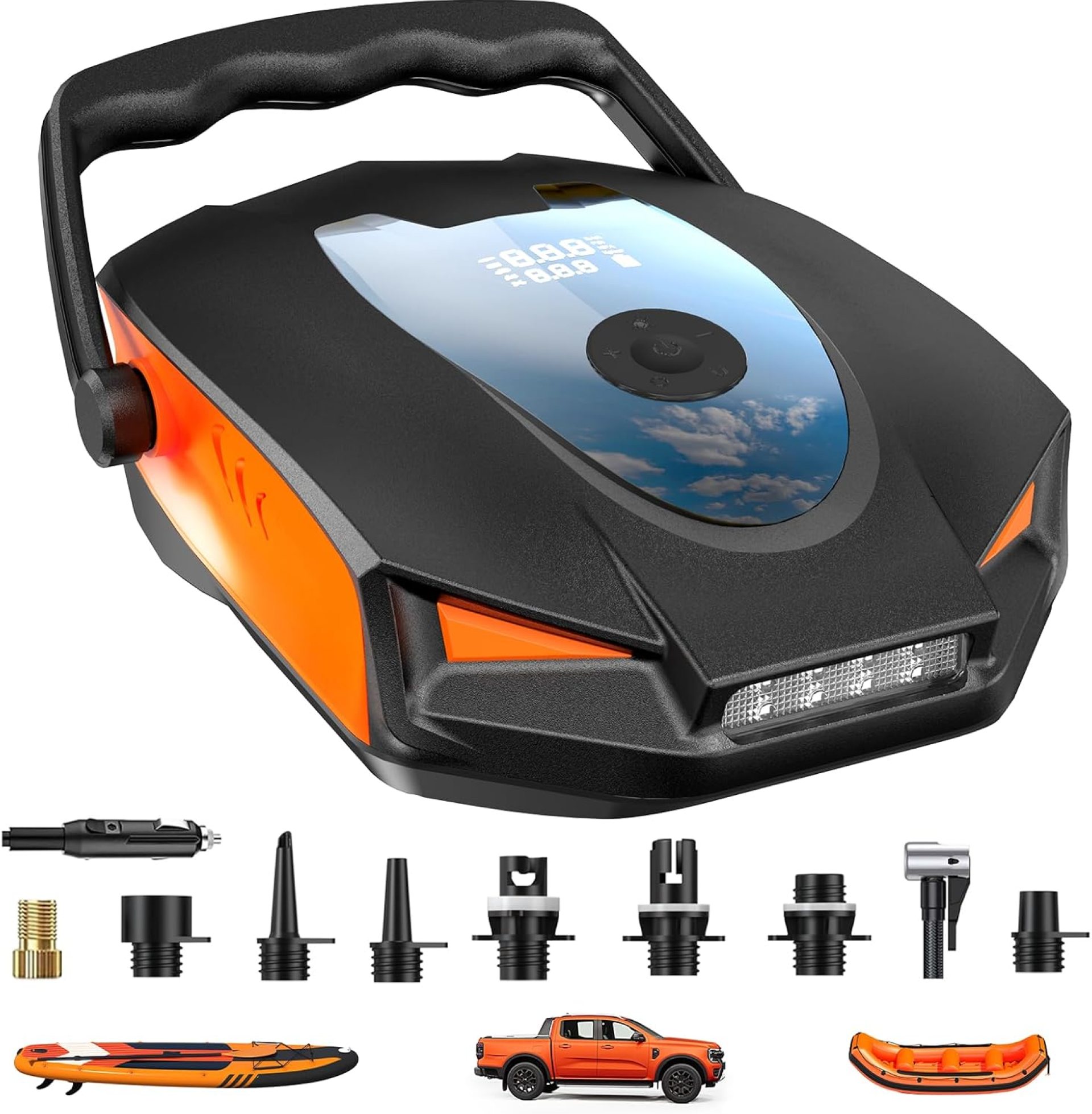 Upgrade 50PSI Electric Paddle Board Pump, SUP Pump-Dual Stage SUP Air Compressor with Auto-Off, Deflation Function & 12V DC Car Adapter for Paddle Boards, Kayaks, Pickup, Air Mattresses & Inflatables Upgrade 50PSI Electric Paddle Board Pump, SUP Pump-Dual Stage SUP Air Compressor with Auto-Off, Deflation Function & 12V DC Car Adapter for Paddle Boards, Kayaks, Pickup, Air Mattresses & Inflatables