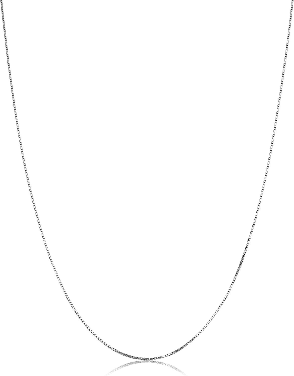 Kooljewelry 14k White Gold Box Chain Pendant Necklace for Women (0.6mm, 0.7mm, 0.8mm or 1mm/ lengths from 13 to 30 inches) Kooljewelry 14k White Gold Box Chain Pendant Necklace for Women (0.6mm, 0.7mm, 0.8mm or 1mm/ lengths from 13 to 30 inches)