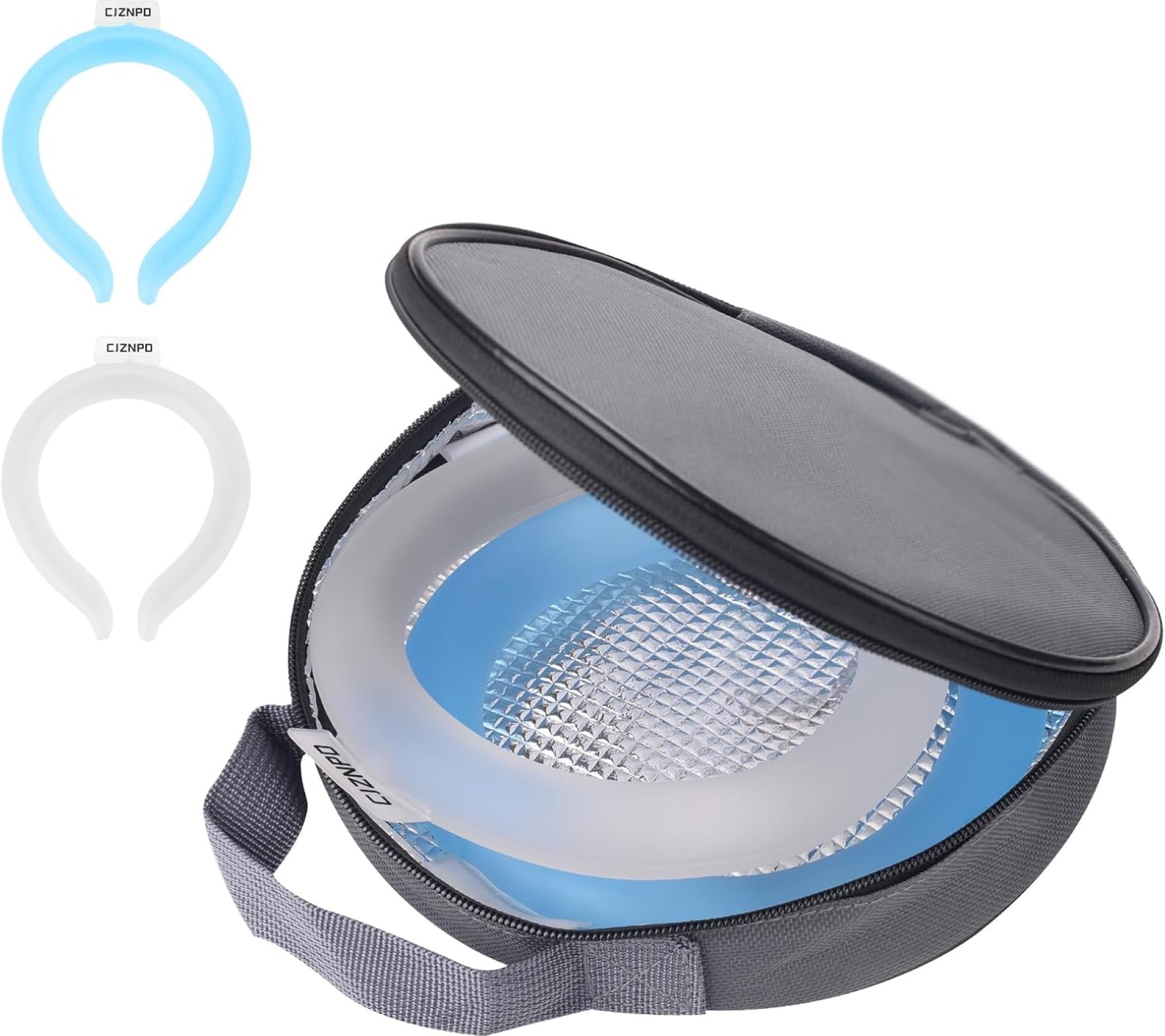 2PCS Neck Cooling Tube, with Insulated Bag, Wearable Ice Coolers Ring Keep Body Cool in Heat/Hot Weather,Reusable Neck Frozen Wraps for Summer in/Outdoor Sports.(Blue+White) 2PCS Neck Cooling Tube, with Insulated Bag, Wearable Ice Coolers Ring Keep Body Cool in Heat/Hot Weather,Reusable Neck Frozen Wraps for Summer in/Outdoor Sports.(Blue+White)