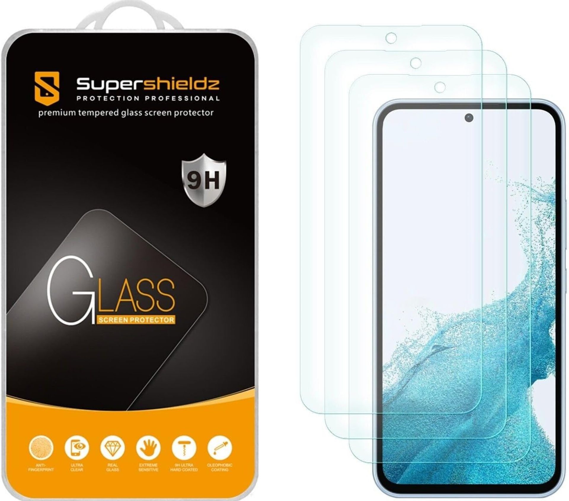 Supershieldz (3 Pack) Designed for Samsung Galaxy A54 5G Tempered Glass Screen Protector, Anti Scratch, Bubble Free Supershieldz (3 Pack) Designed for Samsung Galaxy A54 5G Tempered Glass Screen Protector, Anti Scratch, Bubble Free