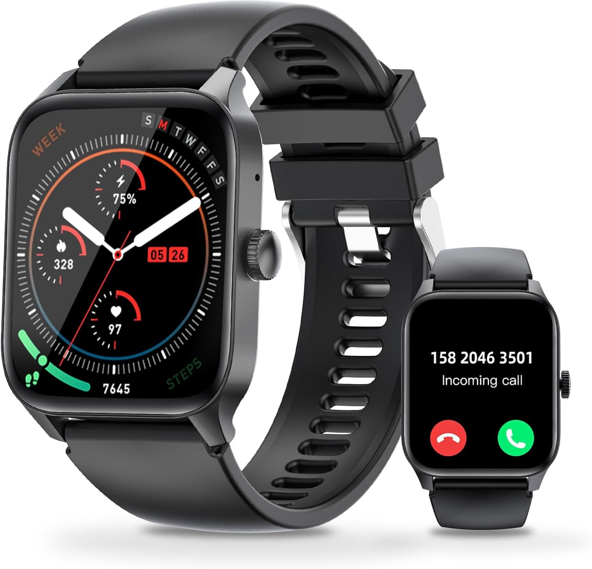 Smart Watch for Men Women 1.83″ HD Big Screen Smartwatch (Answer/Make Call) Waterproof Fitness Watch with 110+ Sport Modes/Heart Rate/Blood Pressure/Sleep Monitor Activity Tracker for iPhone Android Smart Watch for Men Women 1.83″ HD Big Screen Smartwatch (Answer/Make Call) Waterproof Fitness Watch with 110+ Sport Modes/Heart Rate/Blood Pressure/Sleep Monitor Activity Tracker for iPhone Android