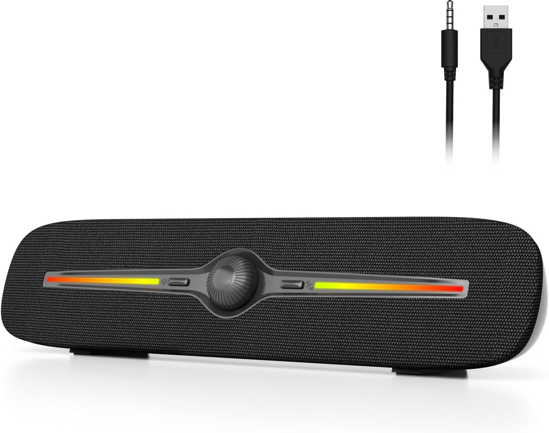 SOULION R90 Bluetooth Computer Speakers for Desktop, USB Powered 3.5mm AUX PC Speakers with LED Dynamic Light, Portable Soundbar Speaker with Rotary Volume Control for Laptop Monitor SOULION R90 Bluetooth Computer Speakers for Desktop, USB Powered 3.5mm AUX PC Speakers with LED Dynamic Light, Portable Soundbar Speaker with Rotary Volume Control for Laptop Monitor
