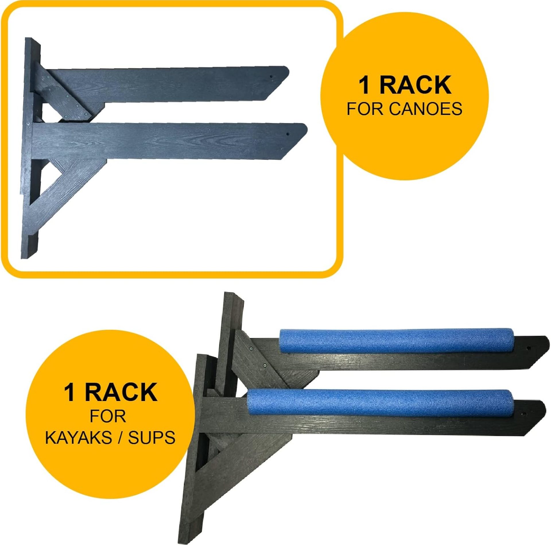 Outdoor or Indoor Wall Mounted Kayak Rack, SUP Rack, Canoe Rack – Stackable Outdoor or Indoor Wall Mounted Kayak Rack, SUP Rack, Canoe Rack – Stackable
