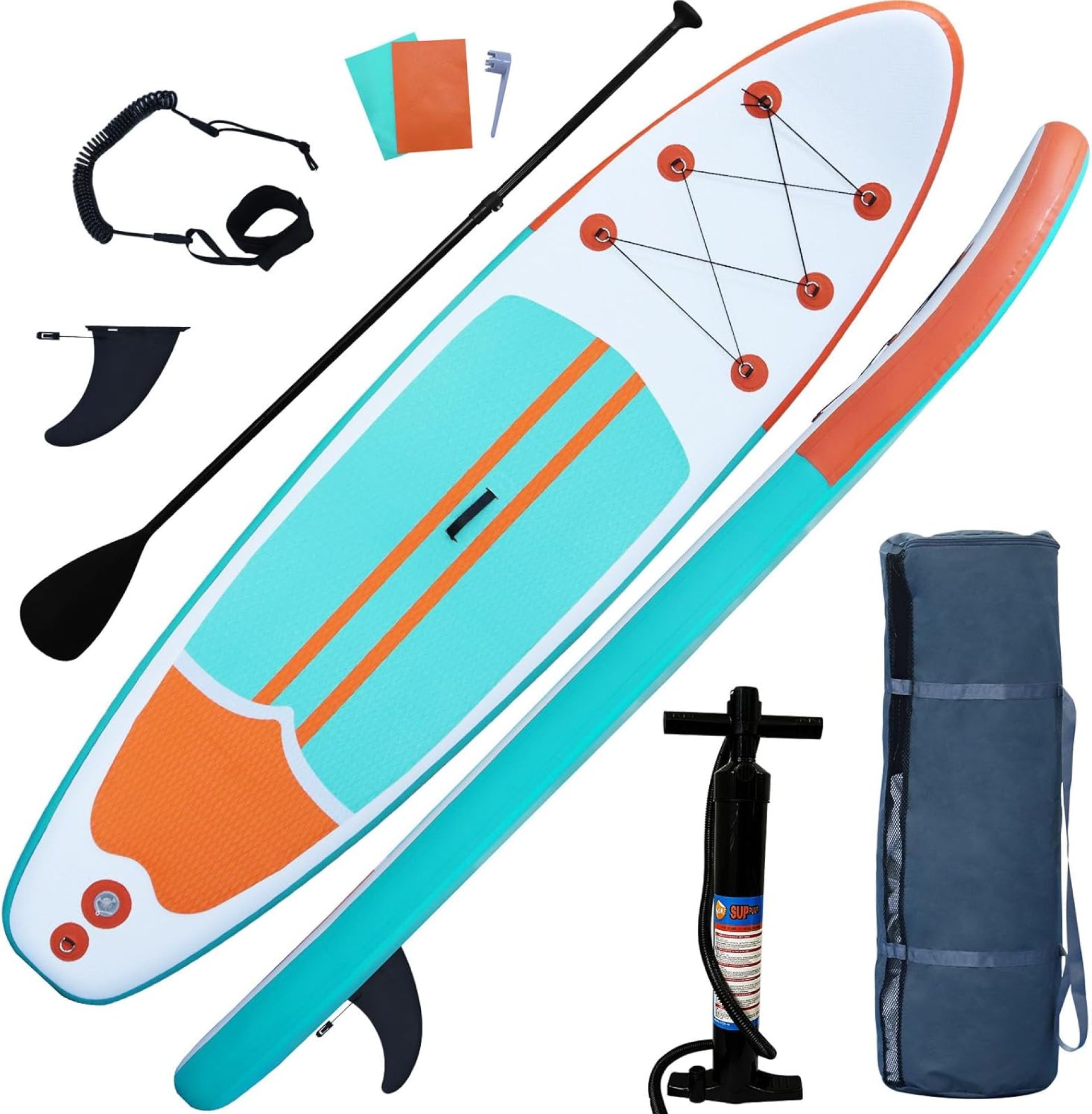 Inflatable Stand Up Paddle Board with SUP Accessories, Anti-Slip EVA Deck, 10’6’’ Inflatable Paddle Boards for Adults and Youth of All Skill Levels Inflatable Stand Up Paddle Board with SUP Accessories, Anti-Slip EVA Deck, 10’6’’ Inflatable Paddle Boards for Adults and Youth of All Skill Levels