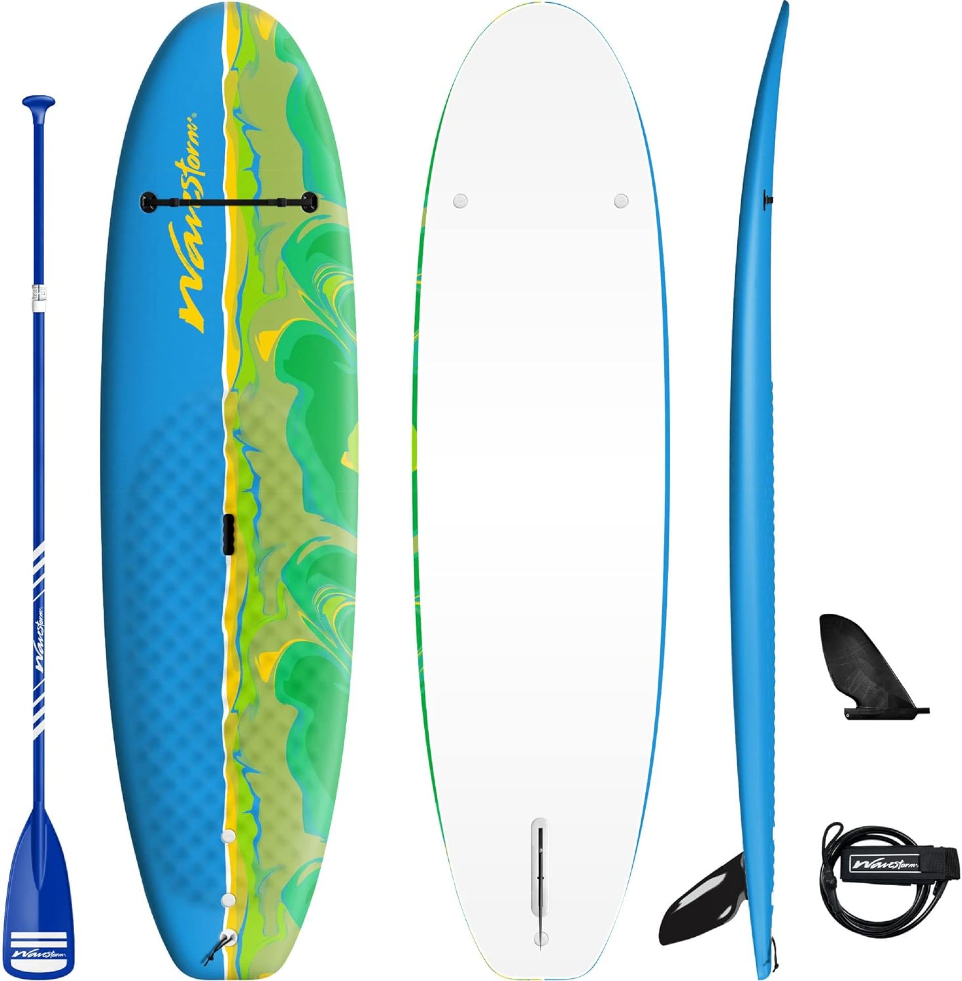 WAVESTORM 8ft Junior Stand Up Paddleboard | Superior Foam Construction with Stringers | Accessories Included Adjustable Paddle Leash and Removable fin| Carry Handle | Sized for Youth WAVESTORM 8ft Junior Stand Up Paddleboard | Superior Foam Construction with Stringers | Accessories Included Adjustable Paddle Leash and Removable fin| Carry Handle | Sized for Youth