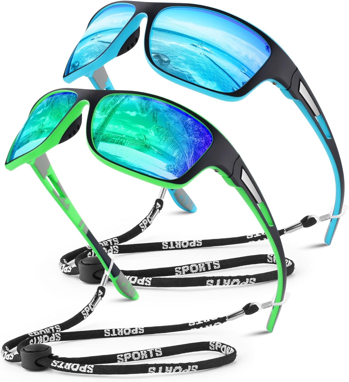 Polarized Sports Sunglasses for Men Women,Fishing Driving Rectangular Goggles UV400 Protection Polarized Sports Sunglasses for Men Women,Fishing Driving Rectangular Goggles UV400 Protection