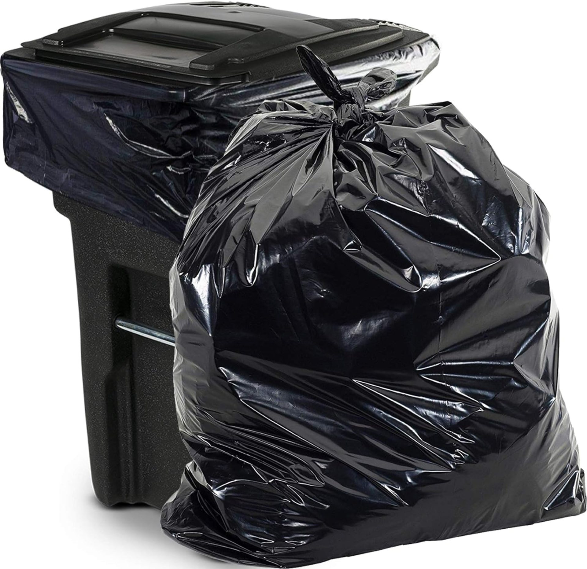 Aluf Plastics 65 Gal Black Heavy Duty Garbage Bags 1.5 Mil – 50″x 48″ – Pack of 50 – For Contractor, Outdoor, Construction, & Storage Aluf Plastics 65 Gal Black Heavy Duty Garbage Bags 1.5 Mil – 50″x 48″ – Pack of 50 – For Contractor, Outdoor, Construction, & Storage