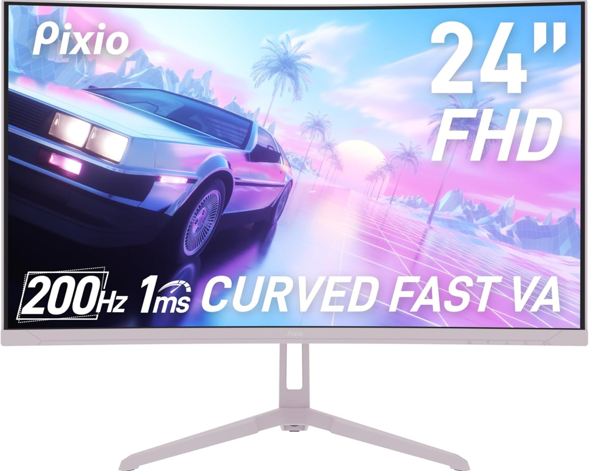 Pixio PXC248WAVE Pink 24 inch 200Hz Refresh Rate FHD 1080p Resolution 1500R Curve Fast VA Panel 1ms GTG Response Time Adaptive Sync HDR Curved Gaming Monitor Pixio PXC248WAVE Pink 24 inch 200Hz Refresh Rate FHD 1080p Resolution 1500R Curve Fast VA Panel 1ms GTG Response Time Adaptive Sync HDR Curved Gaming Monitor