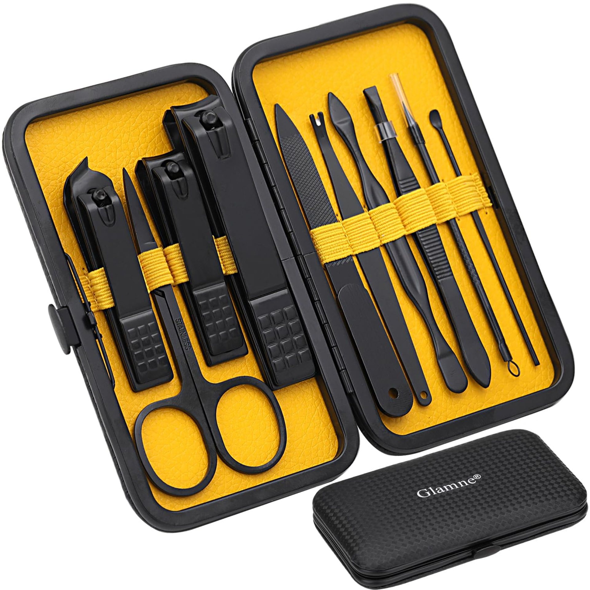 Manicure Set Nail Clippers Kit Professional Stainless Steel Nail Care Tools with Leather Travel Case 10 in 1 Yellow Manicure Set Nail Clippers Kit Professional Stainless Steel Nail Care Tools with Leather Travel Case 10 in 1 Yellow