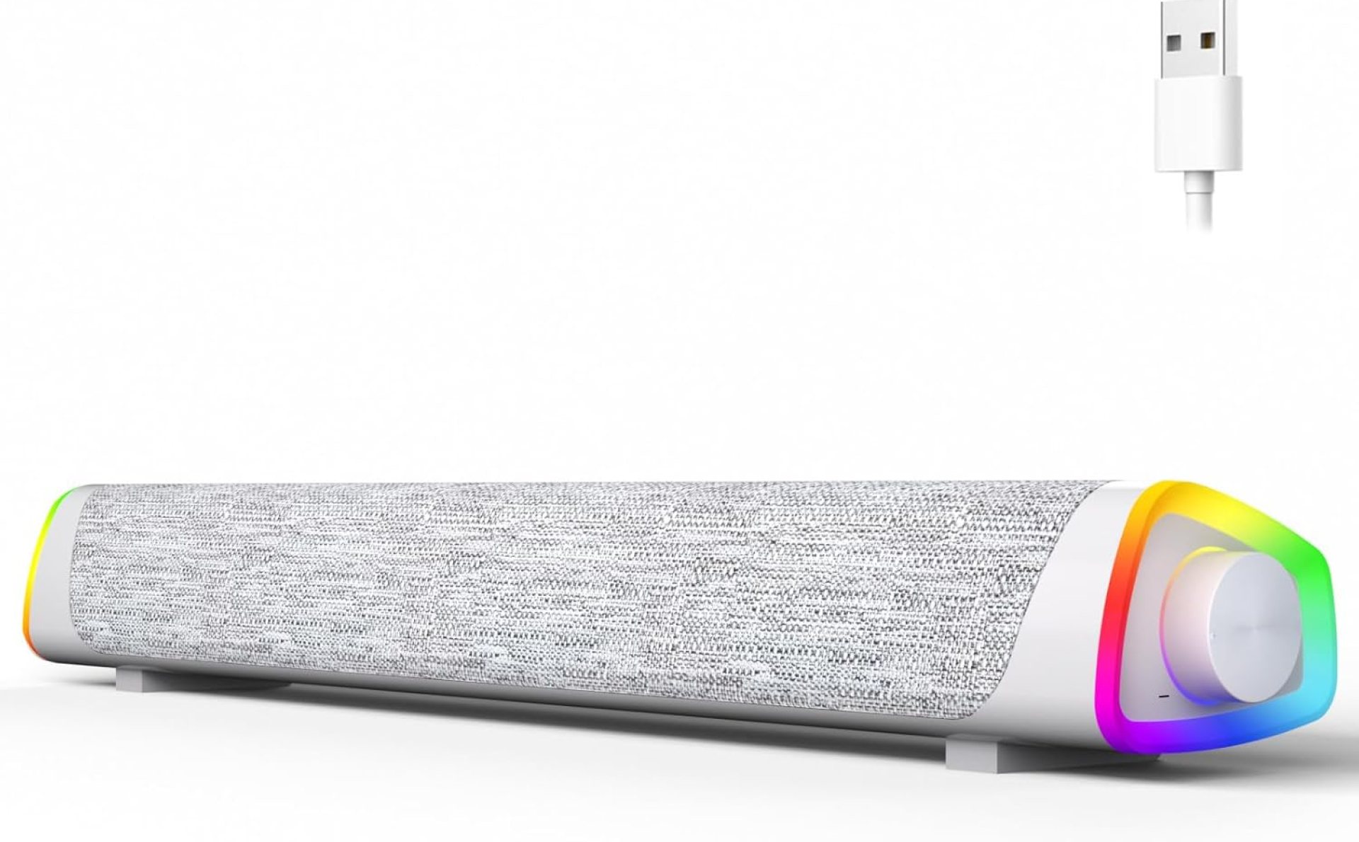 SOULION R30 Plus Bluetooth Computer Speakers for PC Desktop, 6 Modes LED Lights with All-in-one Control Button, Wired USB Powered Sound Bar, Surround Sound Portable SoundBar for Monitor Laptop Phone SOULION R30 Plus Bluetooth Computer Speakers for PC Desktop, 6 Modes LED Lights with All-in-one Control Button, Wired USB Powered Sound Bar, Surround Sound Portable SoundBar for Monitor Laptop Phone
