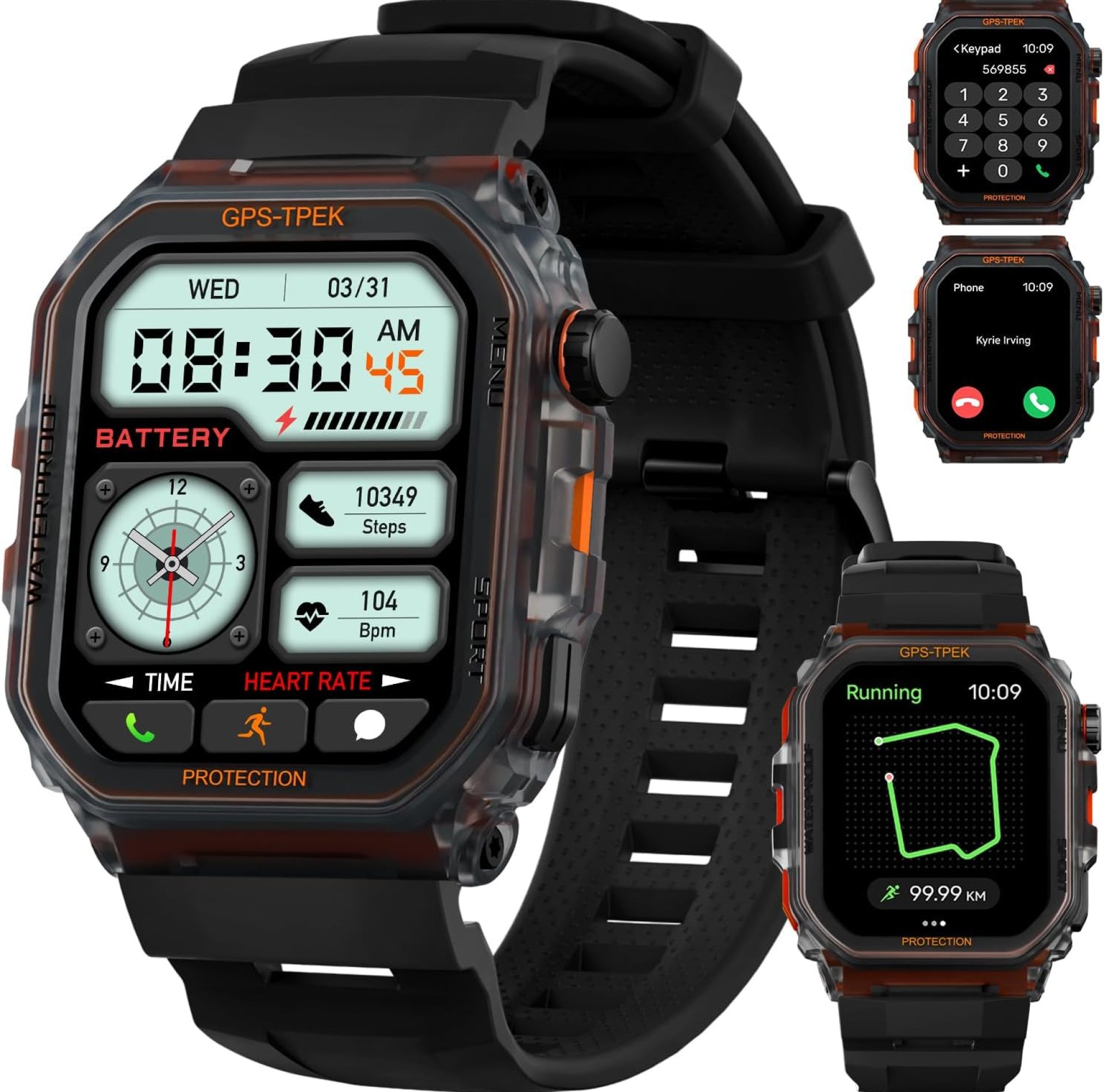 Military Smart Watch for Men (Answer/Make Calls), 1.75” Smart Watch for Android and iPhone, Fitness Watch with 100+ Sports Modes, IP68 Waterproof, GPS/Heart Rate/Sleep/Stress, Watches for Men Military Smart Watch for Men (Answer/Make Calls), 1.75” Smart Watch for Android and iPhone, Fitness Watch with 100+ Sports Modes, IP68 Waterproof, GPS/Heart Rate/Sleep/Stress, Watches for Men