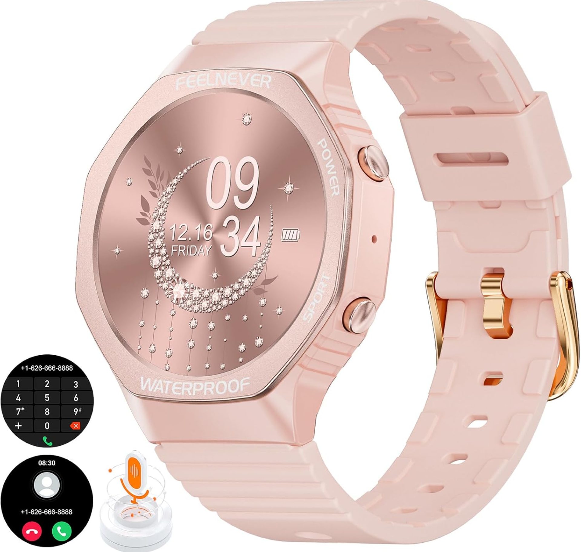 LIGE Smart Watches for Women(Dials&Answer),1.32″ Casual Smart Watch for Android iOS Phones with 100+Sport Modes,Heart Rate/Blood Oxygen/Spo2 Tracker,Ladies Smartwatch Pink-Gold LIGE Smart Watches for Women(Dials&Answer),1.32″ Casual Smart Watch for Android iOS Phones with 100+Sport Modes,Heart Rate/Blood Oxygen/Spo2 Tracker,Ladies Smartwatch Pink-Gold