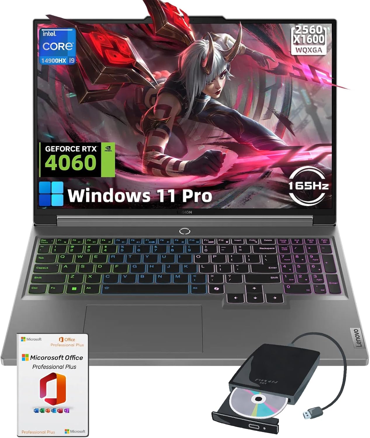 Lenovo Legion 5i Gaming Laptop – 16″ WQXGA 165Hz Display, Intel i9-14900HX(24-Core), 64GB DDR5, 4TB SSD, GeForce RTX 4060, Backlit KB, WiFi 6E, Win 11 Pro & MS Office Lifetime, w/External CD/DVD Drive Lenovo Legion 5i Gaming Laptop – 16″ WQXGA 165Hz Display, Intel i9-14900HX(24-Core), 64GB DDR5, 4TB SSD, GeForce RTX 4060, Backlit KB, WiFi 6E, Win 11 Pro & MS Office Lifetime, w/External CD/DVD Drive