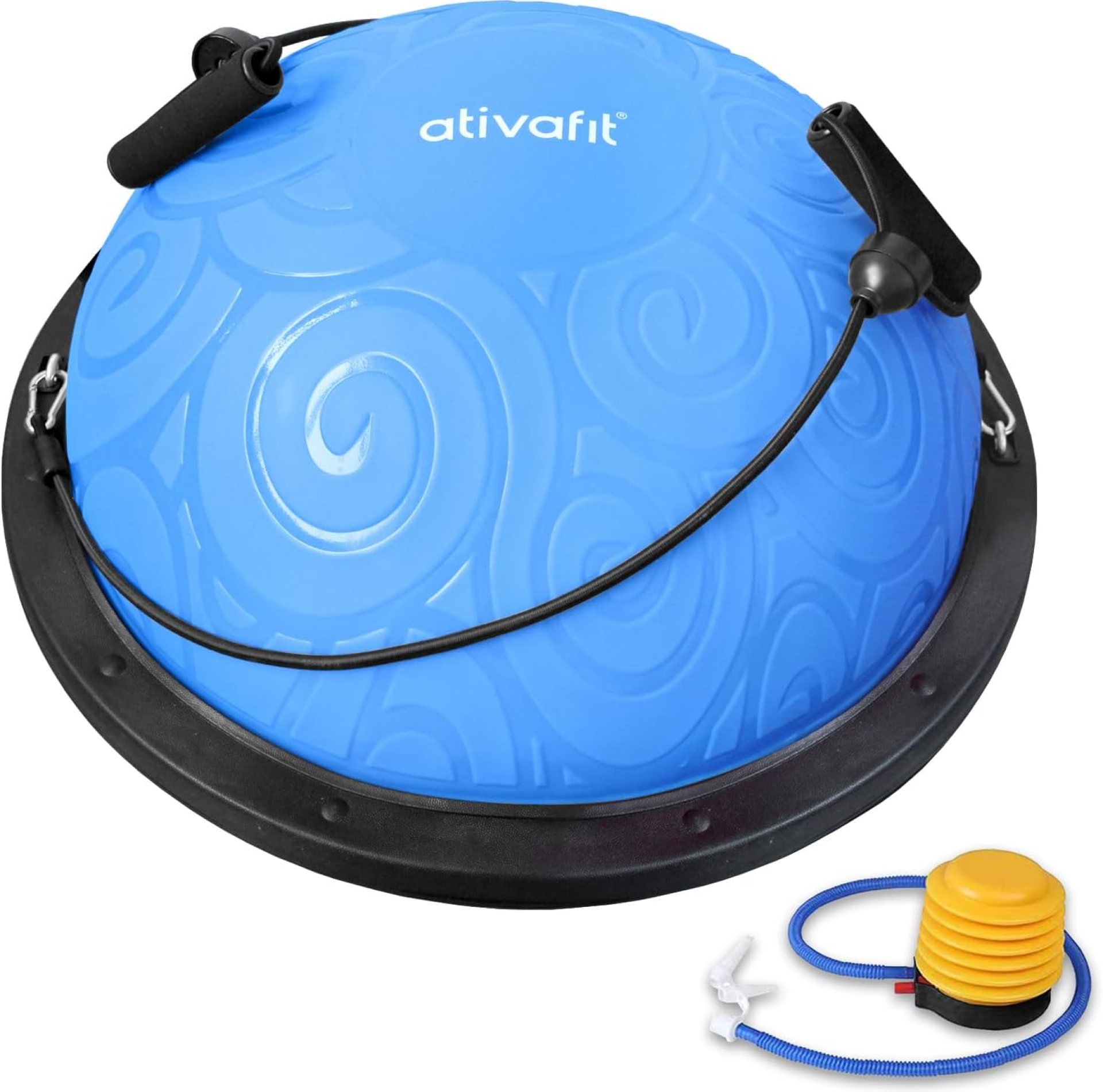 ATIVAFIT Balance Ball Half Exercise Ball Balance Trainer Inflatable Yoga Ball for Home Gym Workouts Core Strength Fitness Half Ball with Resistance Bands, Pump, Support to 660 lbs ATIVAFIT Balance Ball Half Exercise Ball Balance Trainer Inflatable Yoga Ball for Home Gym Workouts Core Strength Fitness Half Ball with Resistance Bands, Pump, Support to 660 lbs