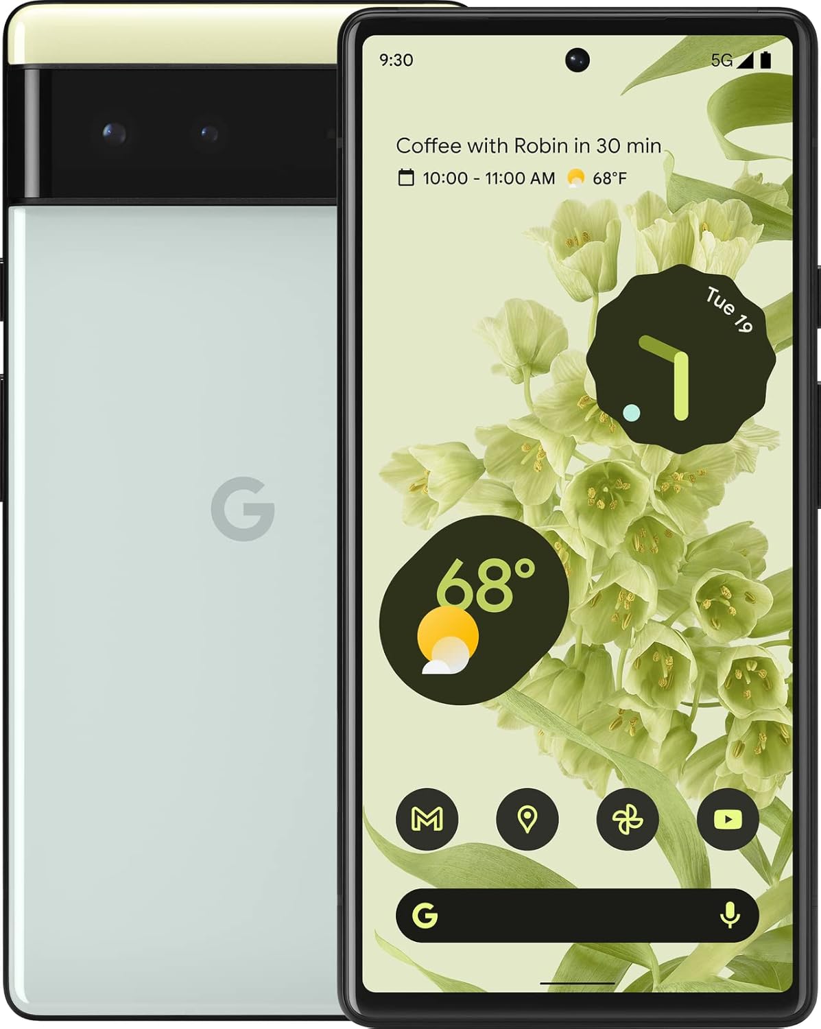 Google Pixel 6 – 5G Android Phone – Unlocked Smartphone with Wide and Ultrawide Lens – 128GB – Sorta Seafoam Google Pixel 6 – 5G Android Phone – Unlocked Smartphone with Wide and Ultrawide Lens – 128GB – Sorta Seafoam