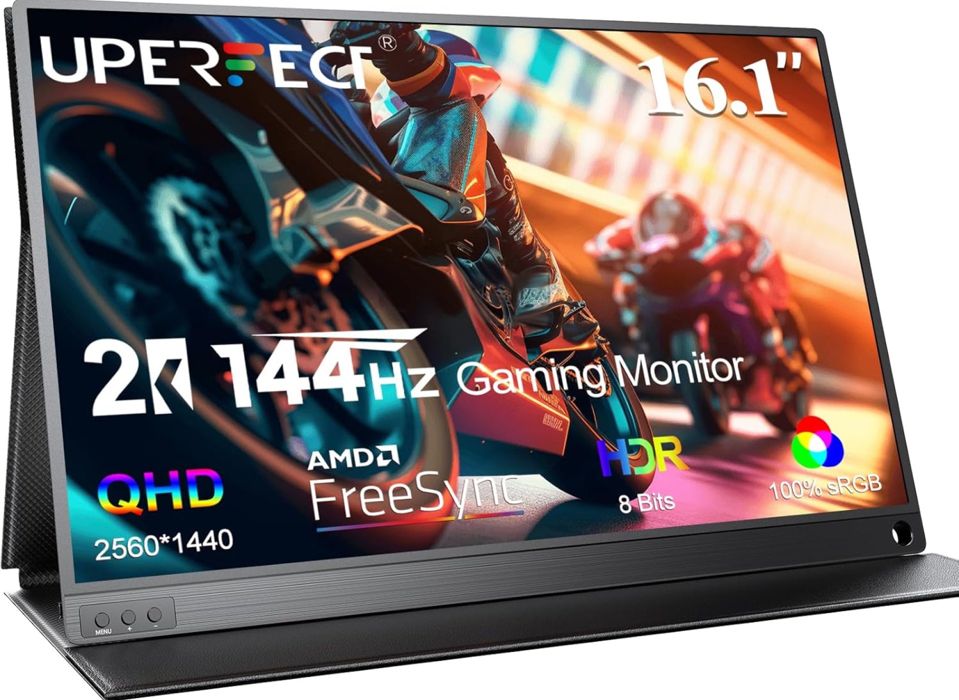 UPERFECT Portable Monitor 2K 144Hz 16.1″, Portable Gaming Monitor for Laptop 2560x1440P QHD FreeSync HDR Ultra Slim, External Second Screen for PC Phone Game Console with Cover Stand UPERFECT Portable Monitor 2K 144Hz 16.1″, Portable Gaming Monitor for Laptop 2560x1440P QHD FreeSync HDR Ultra Slim, External Second Screen for PC Phone Game Console with Cover Stand