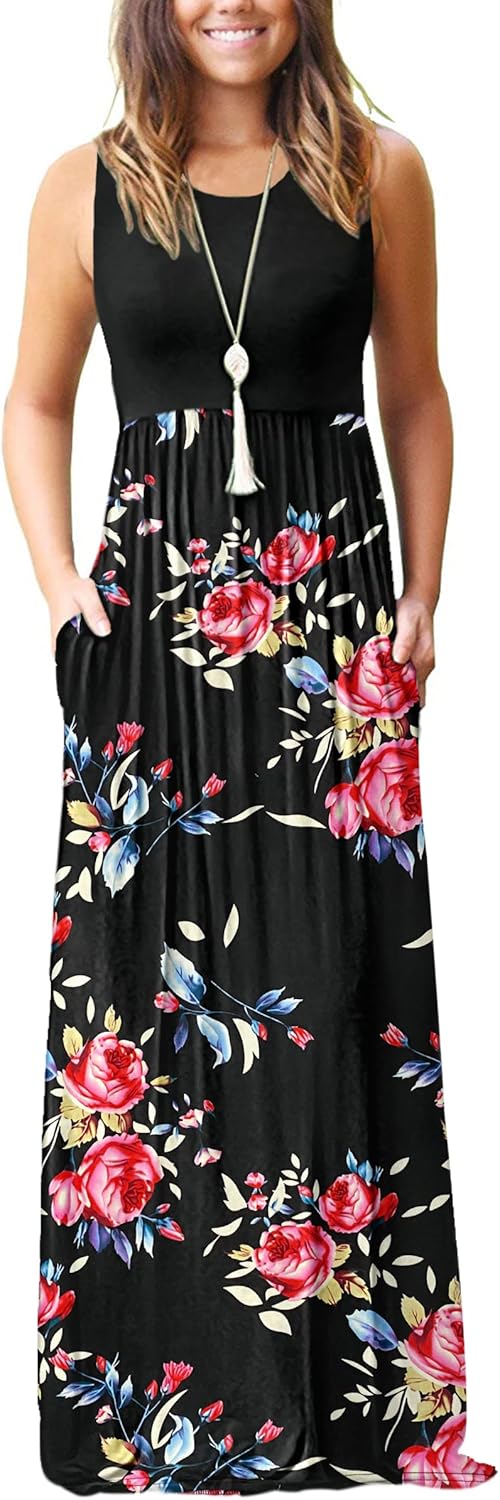 MOLERANI Women’s Loose Plain Maxi Dresses Casual Long Dresses with Pockets MOLERANI Women’s Loose Plain Maxi Dresses Casual Long Dresses with Pockets