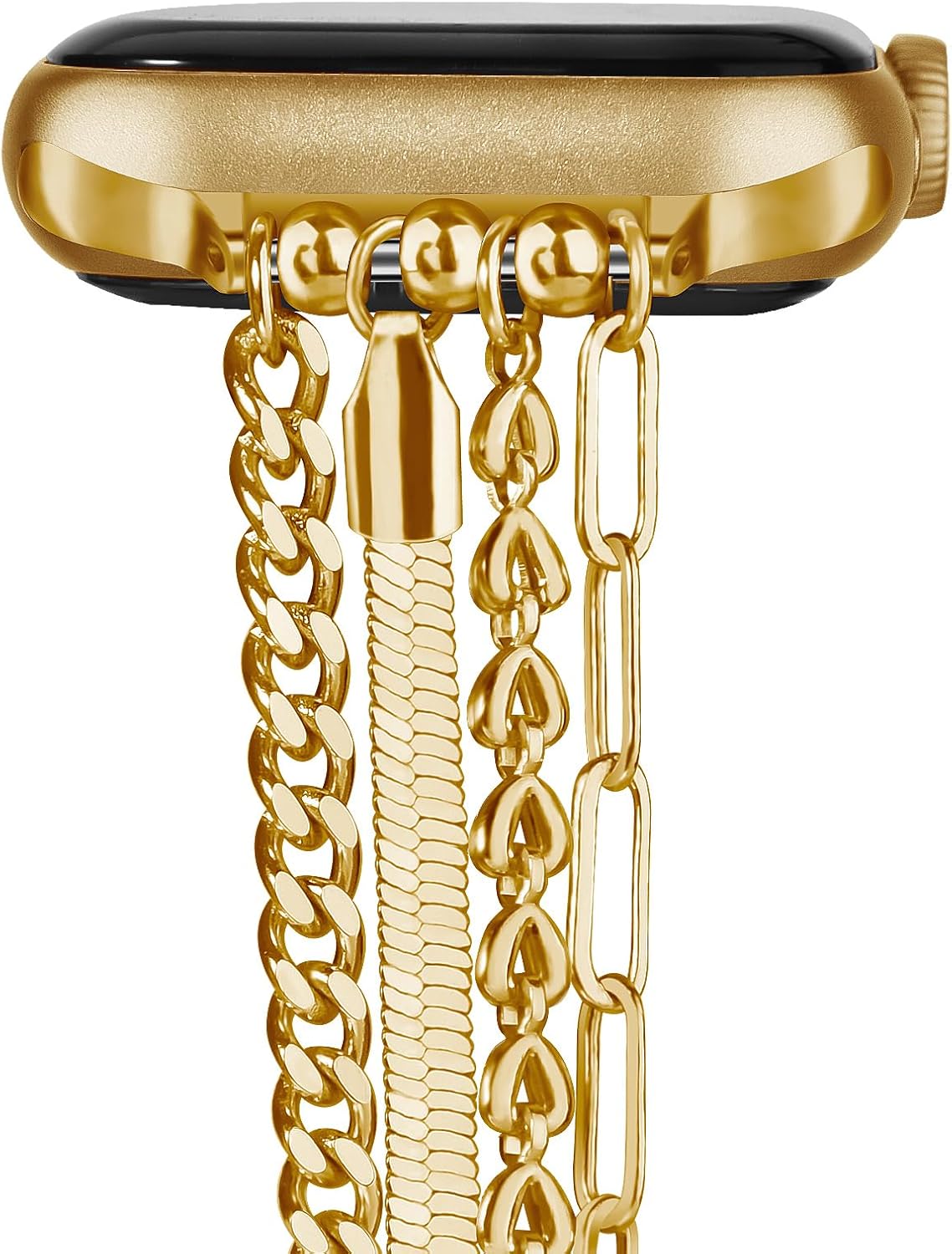 QINGQING Chain Bracelet Compatible for Apple Watch Band, Women Fashion Slim Jewelry Dressy IWatch Bands 38mm 40mm 41mm 42mm 44mm 45mm 46mm 49mm Series 10 9 8 7 SE 6 5 4 3 Series 2 1 QINGQING Chain Bracelet Compatible for Apple Watch Band, Women Fashion Slim Jewelry Dressy IWatch Bands 38mm 40mm 41mm 42mm 44mm 45mm 46mm 49mm Series 10 9 8 7 SE 6 5 4 3 Series 2 1