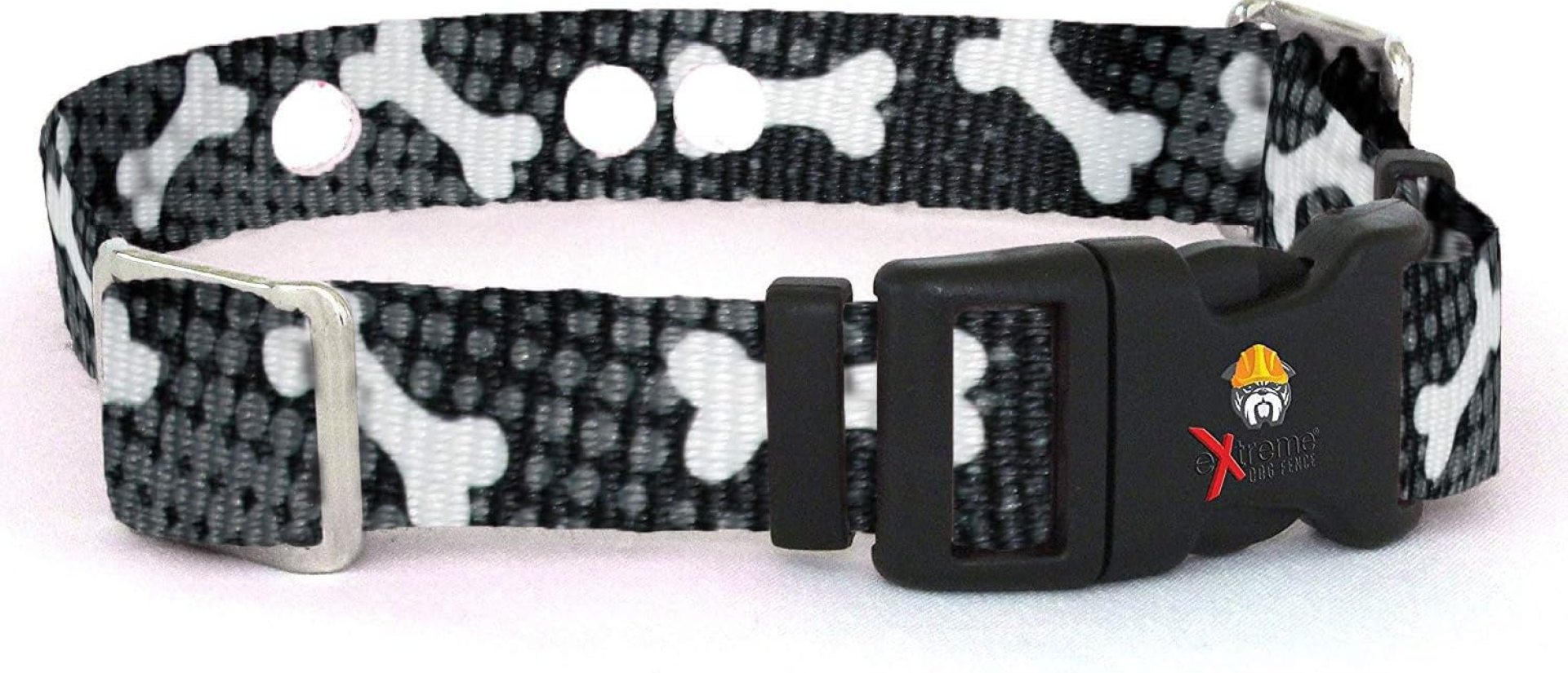 Extreme Dog Fence Replacement Containment and Training Collar Strap for Most Underground Electric Dog Fence Brands – Black Bones (Small: 10″ – 12″ x 3/4″) Extreme Dog Fence Replacement Containment and Training Collar Strap for Most Underground Electric Dog Fence Brands – Black Bones (Small: 10″ – 12″ x 3/4″)