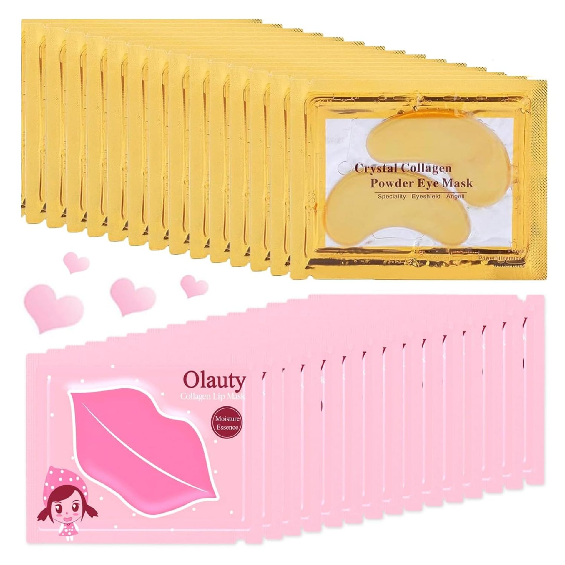 30 Pairs Lip Masks & 24K Gold Eye Masks, Crystal Collagen Eye Patches for Puffy Eyes, Moisturizing & Reduce Wrinkles, Lip Care & Under Eye Mask for Dark Circles and Puffiness 30 Pairs Lip Masks & 24K Gold Eye Masks, Crystal Collagen Eye Patches for Puffy Eyes, Moisturizing & Reduce Wrinkles, Lip Care & Under Eye Mask for Dark Circles and Puffiness