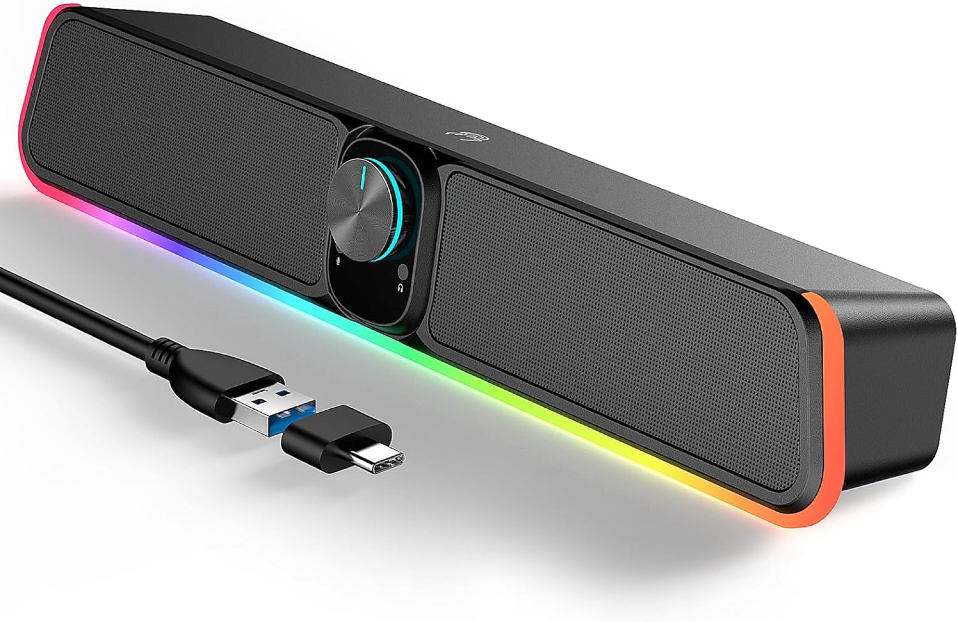 Computer Speakers – Wired USB Powered Bluetooth Computer Sound Bar with RGB & Volume Knob, HiFi Stereo Portable Gaming Sound Bar Speaker for Desktop Monitor, PC, Laptop, Tablets, Mac Air/Pro Computer Speakers – Wired USB Powered Bluetooth Computer Sound Bar with RGB & Volume Knob, HiFi Stereo Portable Gaming Sound Bar Speaker for Desktop Monitor, PC, Laptop, Tablets, Mac Air/Pro