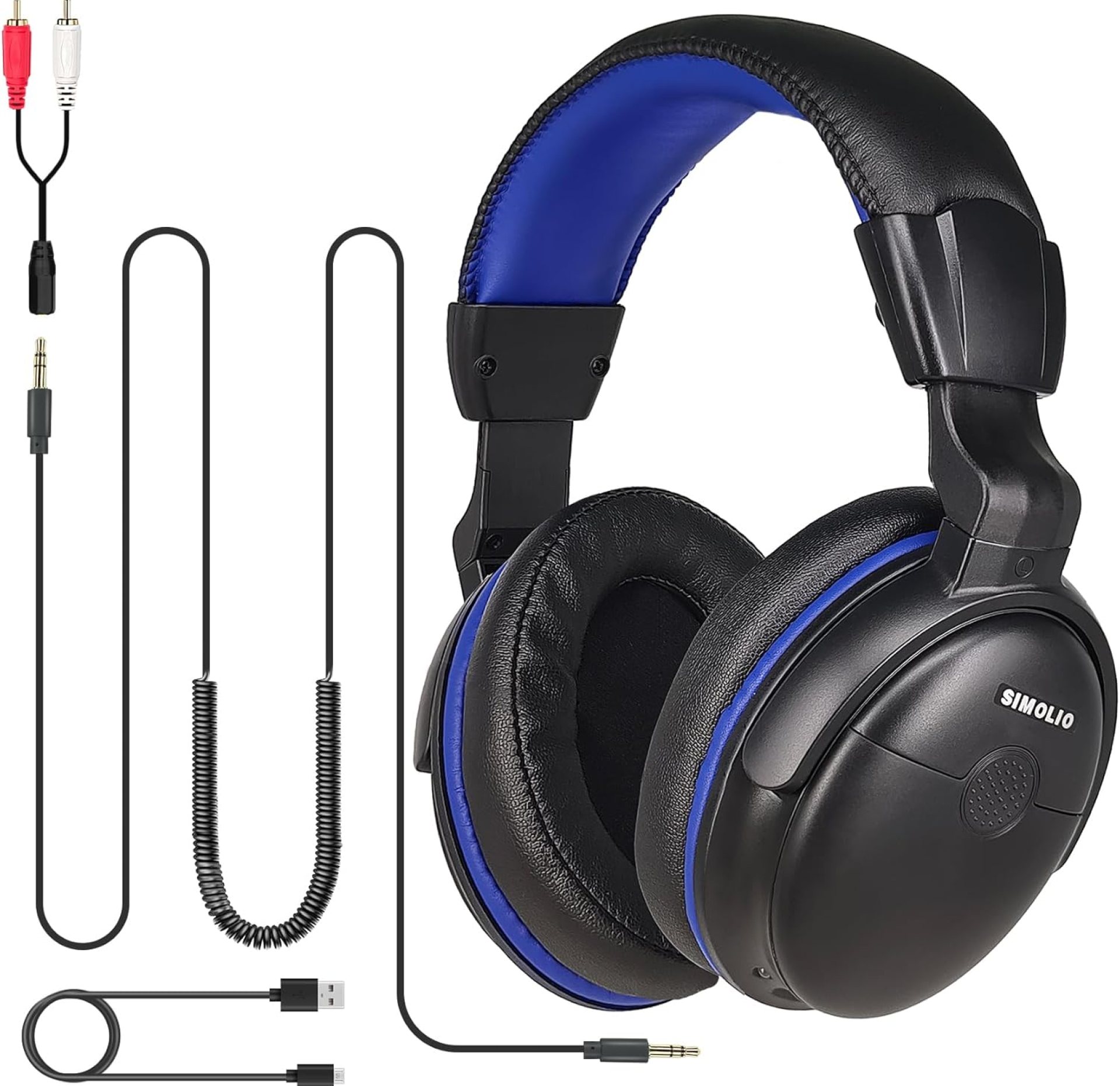 SIMOLIO Headphones with Extra Long Cord for TV with Volume Amplified & Clear Dialogue, 18ft/5.5M Long Coil Cord, Over Ear Wired TV Headphones for Seniors w/Volume Control & Clip, 40 Hrs Playtime SIMOLIO Headphones with Extra Long Cord for TV with Volume Amplified & Clear Dialogue, 18ft/5.5M Long Coil Cord, Over Ear Wired TV Headphones for Seniors w/Volume Control & Clip, 40 Hrs Playtime