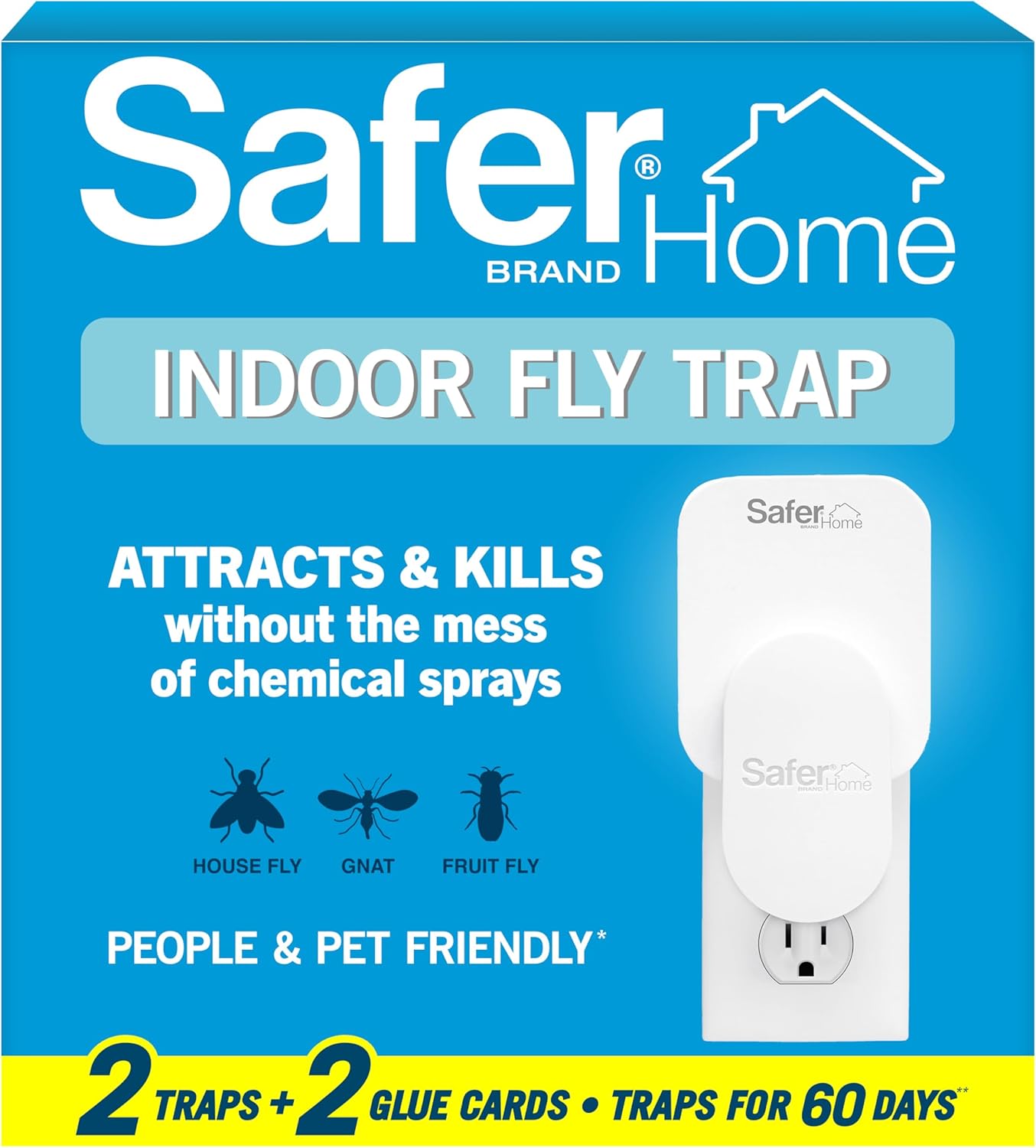 Safer Home Indoor Plug-in Fly Trap – SH502-2SR – Effective Fruit Fly Traps for Indoors, Gnat Traps for House Indoor, 400 Sq Ft Protection – Style: 2 Devices + 2 Glue Cards Safer Home Indoor Plug-in Fly Trap – SH502-2SR – Effective Fruit Fly Traps for Indoors, Gnat Traps for House Indoor, 400 Sq Ft Protection – Style: 2 Devices + 2 Glue Cards