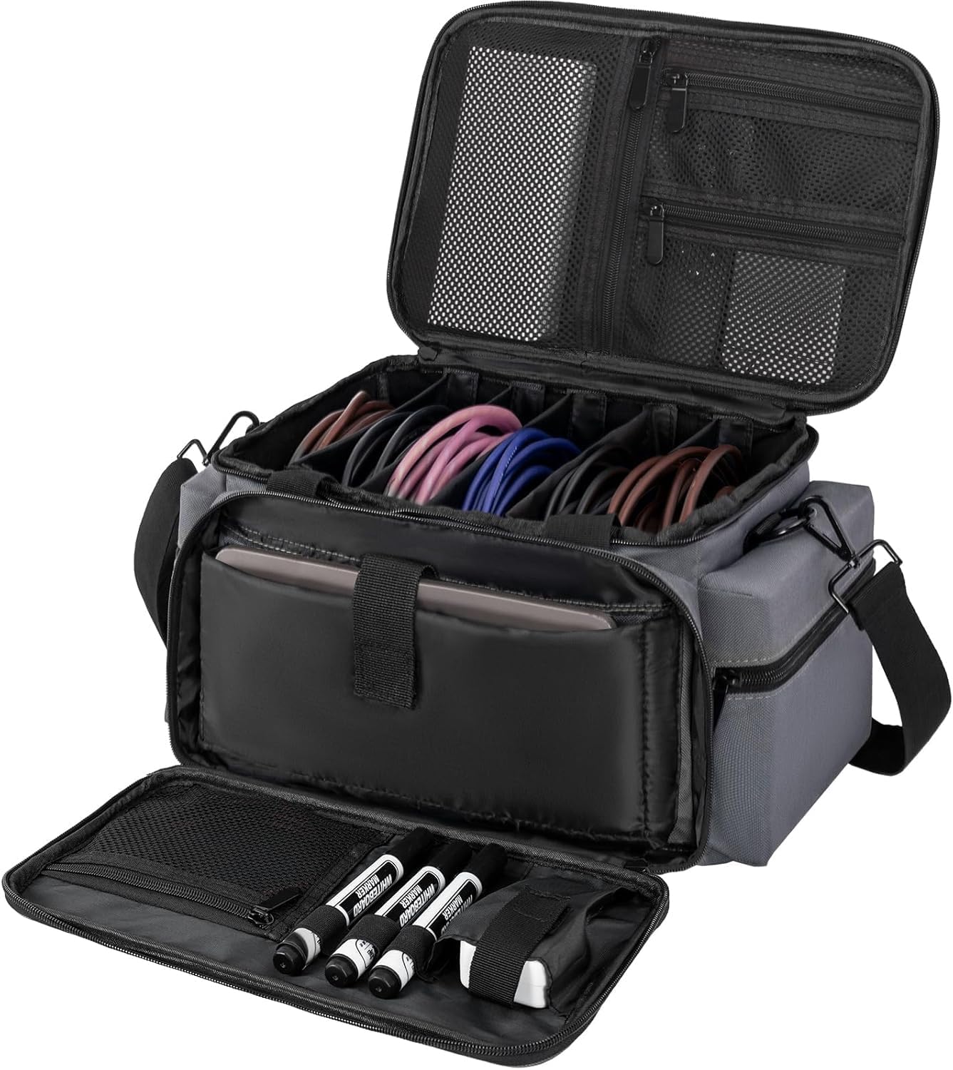 AKOZLIN Cable File Bag DJ Gig Bag Cord Organizer Case with Detachable Dividers for Laptop,DJ Gear, Sound Instrument and Music Equipment Accessories 13″×8.3″×8.3″ Grey AKOZLIN Cable File Bag DJ Gig Bag Cord Organizer Case with Detachable Dividers for Laptop,DJ Gear, Sound Instrument and Music Equipment Accessories 13″×8.3″×8.3″ Grey