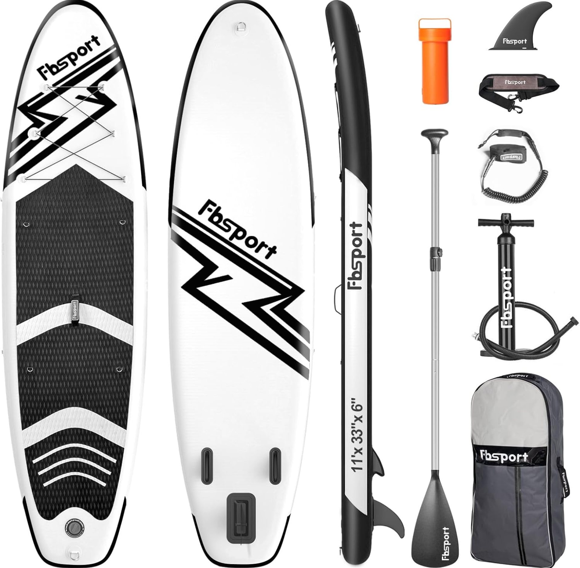 FBSPORT 11′ Premium Stand Up Paddle Board, Yoga Board with Durable SUP Accessories & Carry Bag | Wide Stance, Surf Control, Non-Slip Deck, Leash, Paddle and Pump for Youth & Adult FBSPORT 11′ Premium Stand Up Paddle Board, Yoga Board with Durable SUP Accessories & Carry Bag | Wide Stance, Surf Control, Non-Slip Deck, Leash, Paddle and Pump for Youth & Adult