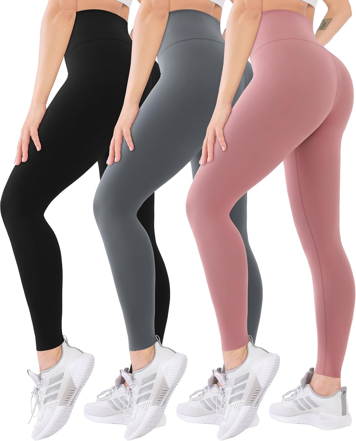 Blisset 3 Pack High Waisted Leggings for Women-Soft Athletic Tummy Control Pants for Running Yoga Workout Reg & Plus Size Blisset 3 Pack High Waisted Leggings for Women-Soft Athletic Tummy Control Pants for Running Yoga Workout Reg & Plus Size