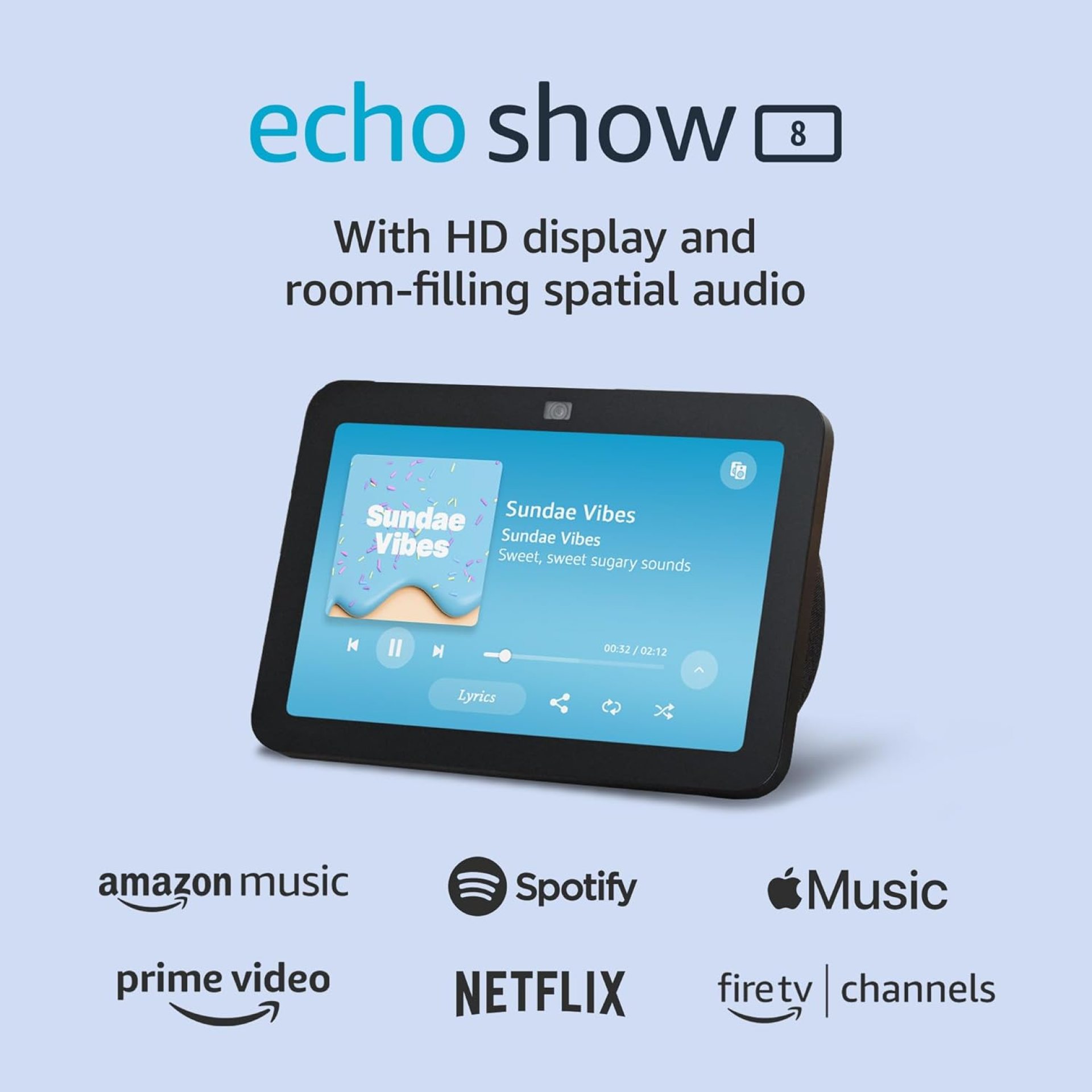 Amazon Echo Show 8 (newest model), With Spatial Audio, Smart Home Hub, and Alexa, Charcoal Amazon Echo Show 8 (newest model), With Spatial Audio, Smart Home Hub, and Alexa, Charcoal