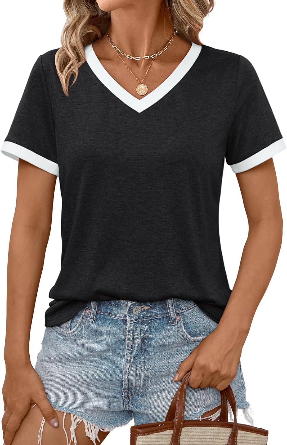 AUTOMET Womens Short Sleeve T-Shirts Summer Tops Casual Soft Tunic V Neck Basic Workout Clothes Spring Fashion Outfits 2025 AUTOMET Womens Short Sleeve T-Shirts Summer Tops Casual Soft Tunic V Neck Basic Workout Clothes Spring Fashion Outfits 2025