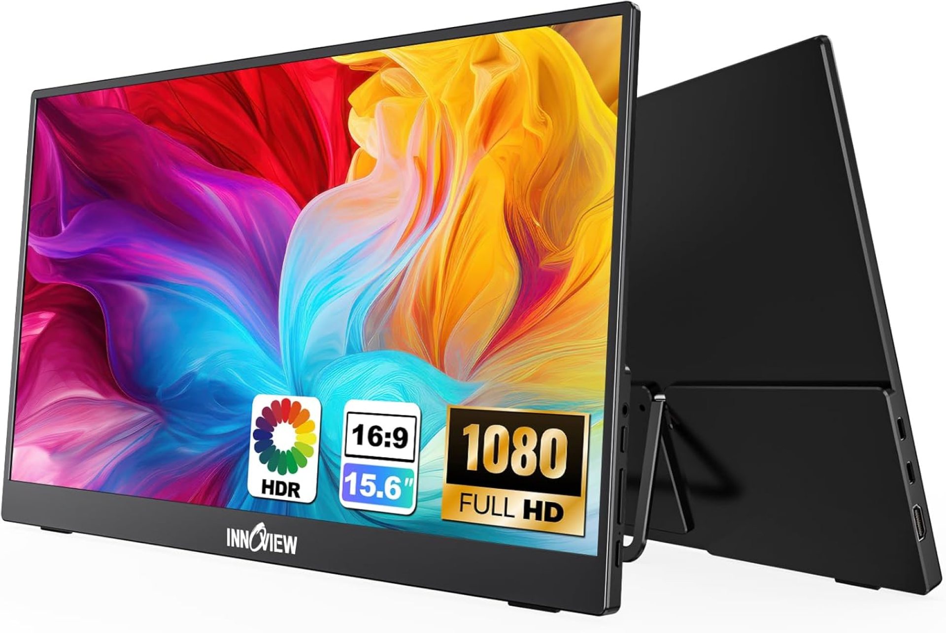 InnoView Portable Monitor for Laptop 15.6” FHD 1080P USB-C Travel Monitors Built-in 90° Adjustable Stand Without Bag, HDR IPS Portable Laptop Monitor for MacBook PC Phone Xbox PS4/5 Switch InnoView Portable Monitor for Laptop 15.6” FHD 1080P USB-C Travel Monitors Built-in 90° Adjustable Stand Without Bag, HDR IPS Portable Laptop Monitor for MacBook PC Phone Xbox PS4/5 Switch