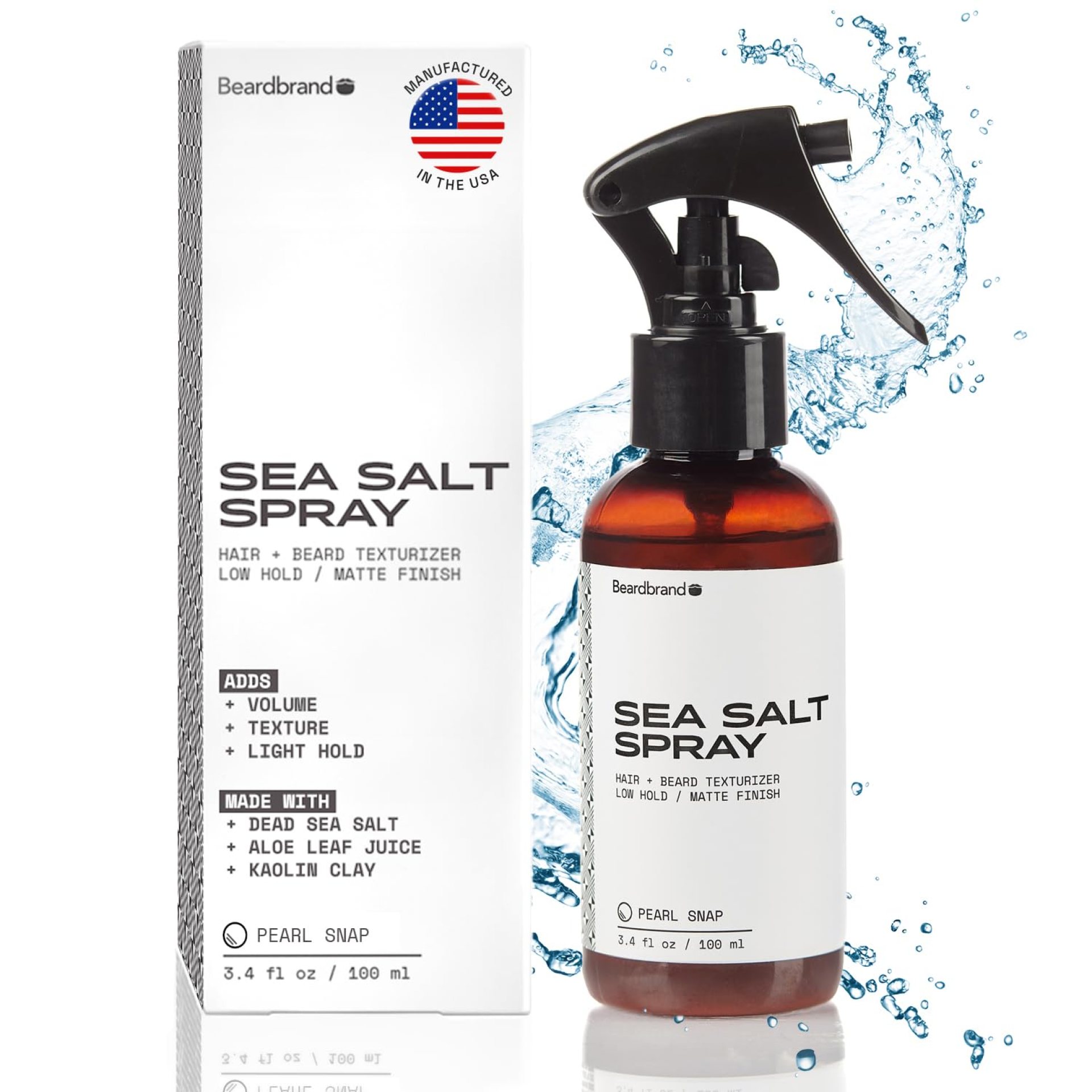 Beardbrand Sea Salt Spray for Men – Hair Texture Spray Adds Instant Volume, For Lightweight Natural Textured Look, Pearl Snap Scent, Achieve Effortless Style & All-Day Hold Beardbrand Sea Salt Spray for Men – Hair Texture Spray Adds Instant Volume, For Lightweight Natural Textured Look, Pearl Snap Scent, Achieve Effortless Style & All-Day Hold