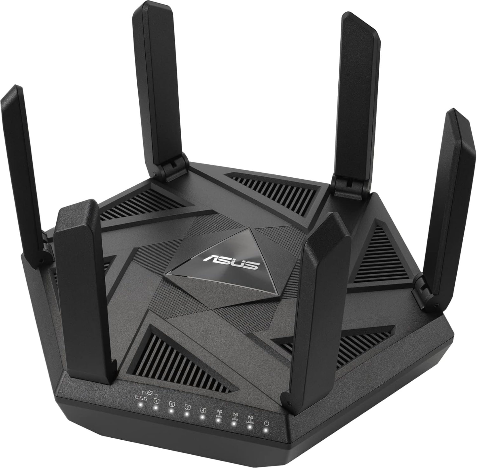 ASUS RT-AXE7800 Tri-band WiFi 6E (802.11ax) Router, 6GHz Band, ASUS Safe Browsing, Upgraded Network Security, Instant Guard, Built-in VPN Features, Parental Controls, 2.5G Port, AiMesh Support ASUS RT-AXE7800 Tri-band WiFi 6E (802.11ax) Router, 6GHz Band, ASUS Safe Browsing, Upgraded Network Security, Instant Guard, Built-in VPN Features, Parental Controls, 2.5G Port, AiMesh Support