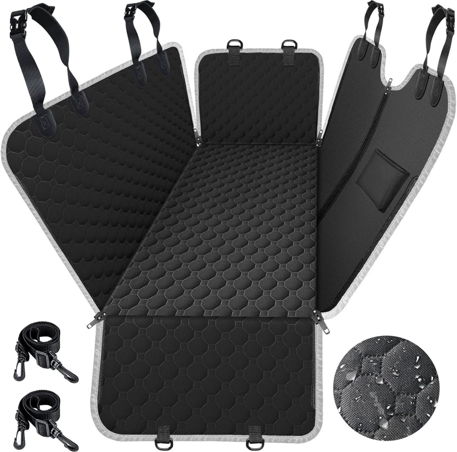 Mancro Dog Car Seat Cover for Back Seat, Waterproof Car Seat Protector for Dogs with Side Flaps, Scratchproof Car Seat Cover, Dog Hammock with Nonslip Bottom for SUVs, Standard(54 W x 55 L) Mancro Dog Car Seat Cover for Back Seat, Waterproof Car Seat Protector for Dogs with Side Flaps, Scratchproof Car Seat Cover, Dog Hammock with Nonslip Bottom for SUVs, Standard(54 W x 55 L)