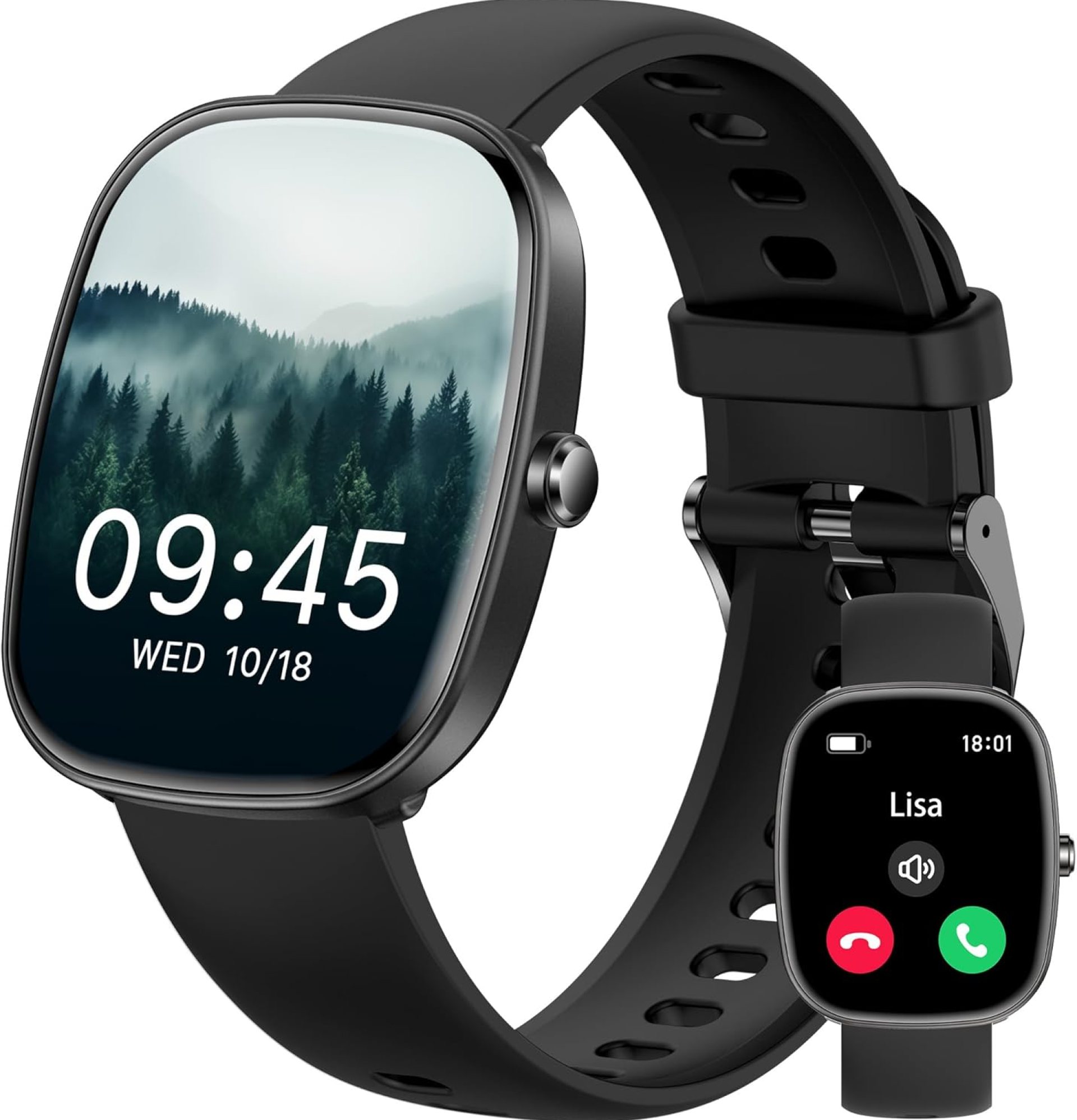 Smart Watch for Men Women Make/Answer Calls,1.83″Fitness Tracker with Sleep Tracker/Blood Pressure/Heart Rate Monitor,Pedometer,100+ Sport Modes,IP68 Waterproof,350 Mah, Compatible with Android&iPhone Smart Watch for Men Women Make/Answer Calls,1.83″Fitness Tracker with Sleep Tracker/Blood Pressure/Heart Rate Monitor,Pedometer,100+ Sport Modes,IP68 Waterproof,350 Mah, Compatible with Android&iPhone