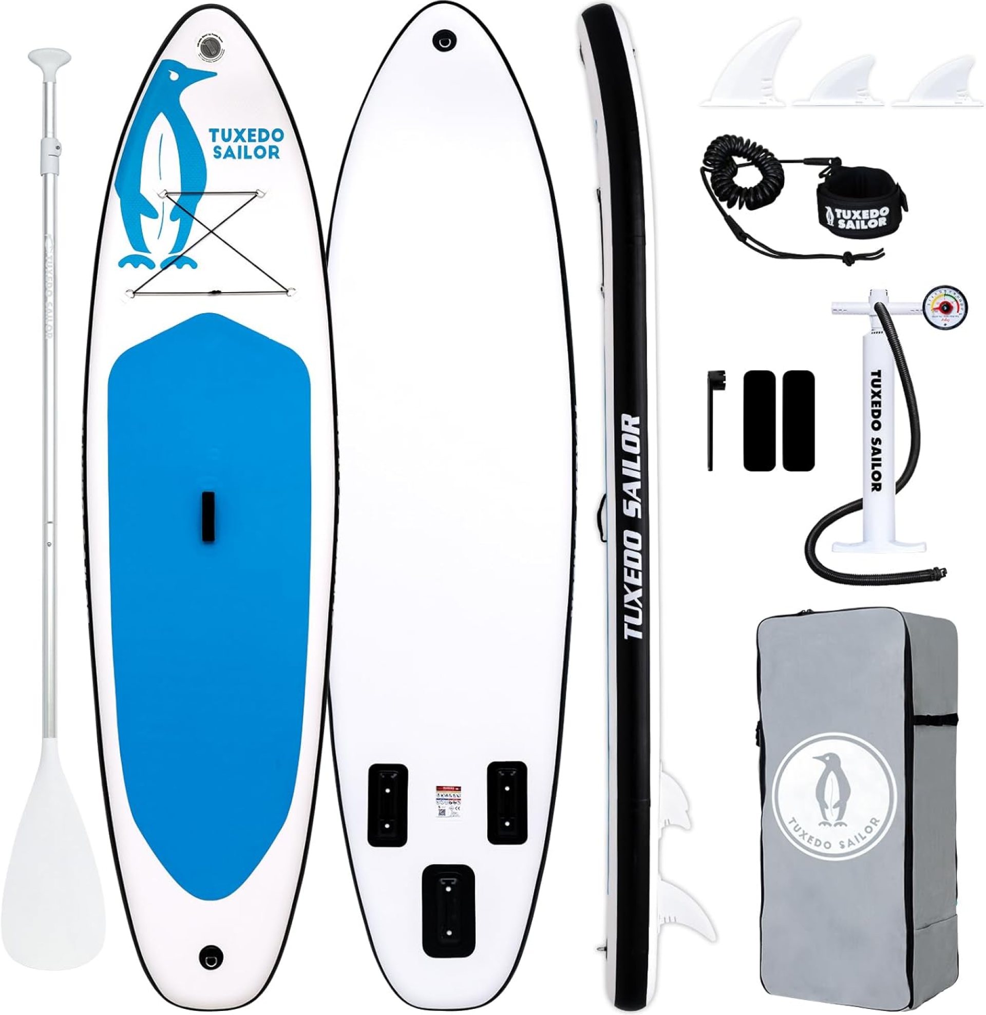 Tuxedo Sailor 10’6″×33″×6″ Inflatable Stand Up Paddle Board with Premium SUP Accessories,Paddle Boards for Adults & Youth of All Skill Levels Tuxedo Sailor 10’6″×33″×6″ Inflatable Stand Up Paddle Board with Premium SUP Accessories,Paddle Boards for Adults & Youth of All Skill Levels