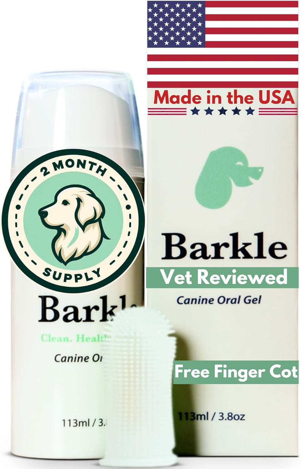 Barkle Dog Teeth Cleaning Gel | Best Dog Tooth Brushing Kit | Vet Reviewed to Eliminate Plaque, Tartar & Bad Breath | Toothpaste Replacement | Dog Breath Freshener | Free Finger Brush (Mint – 60 Days) Barkle Dog Teeth Cleaning Gel | Best Dog Tooth Brushing Kit | Vet Reviewed to Eliminate Plaque, Tartar & Bad Breath | Toothpaste Replacement | Dog Breath Freshener | Free Finger Brush (Mint – 60 Days)