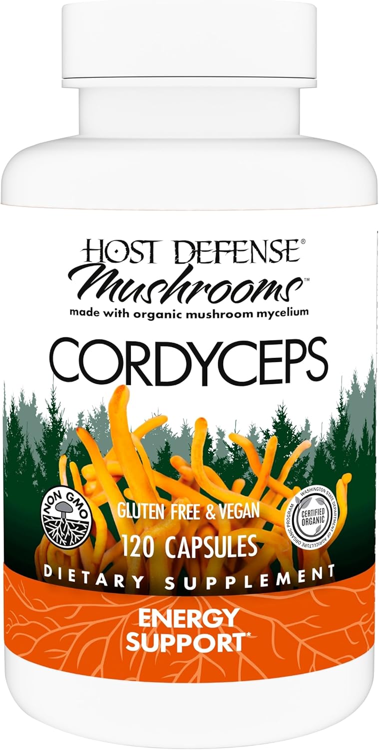 Host Defense Cordyceps Capsules – Immune & Energy Support Supplement – Kidney Health Supplement with Cordyceps – Fitness Support Supplement to Aid Oxygen Uptake – 120 Capsules (60 Servings) Host Defense Cordyceps Capsules – Immune & Energy Support Supplement – Kidney Health Supplement with Cordyceps – Fitness Support Supplement to Aid Oxygen Uptake – 120 Capsules (60 Servings)