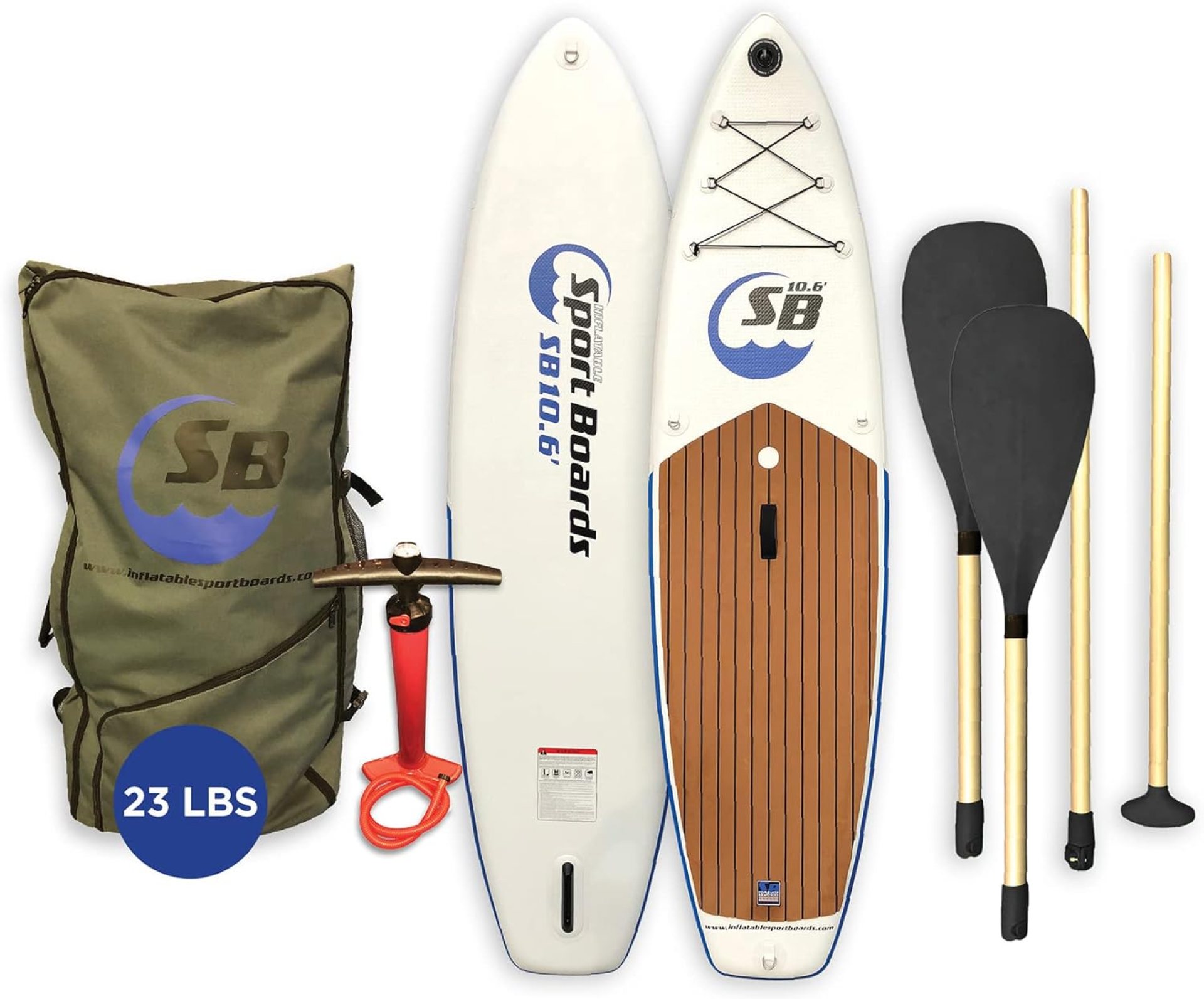 Inflatable Sport Board AIRBO 10.6′ Premium Inflatable Stand Up Paddle Board & Kayak with ISUP Backpack – Double Action Pump – 4 Piece SUP Kayak Paddle Inflatable Sport Board AIRBO 10.6′ Premium Inflatable Stand Up Paddle Board & Kayak with ISUP Backpack – Double Action Pump – 4 Piece SUP Kayak Paddle