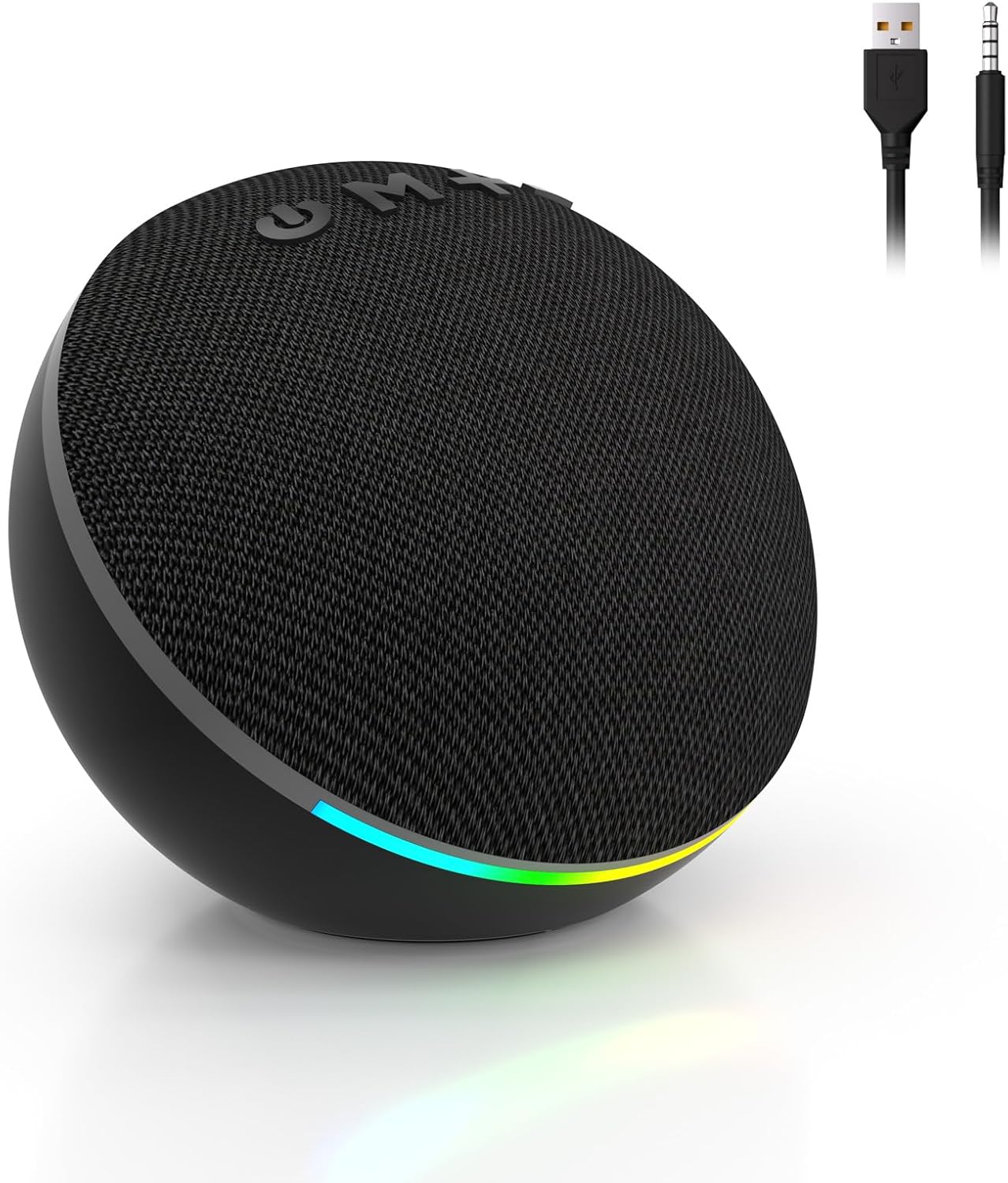 SOULION C10 Bluetooth Computer Speakers with 4 Modes Colorful LED Light, USB Powered 3.5mm Aux Mini PC Speakers with Switch Button, Crystal Sound Portable Soundbar for Desktop Laptop Monitor Black SOULION C10 Bluetooth Computer Speakers with 4 Modes Colorful LED Light, USB Powered 3.5mm Aux Mini PC Speakers with Switch Button, Crystal Sound Portable Soundbar for Desktop Laptop Monitor Black