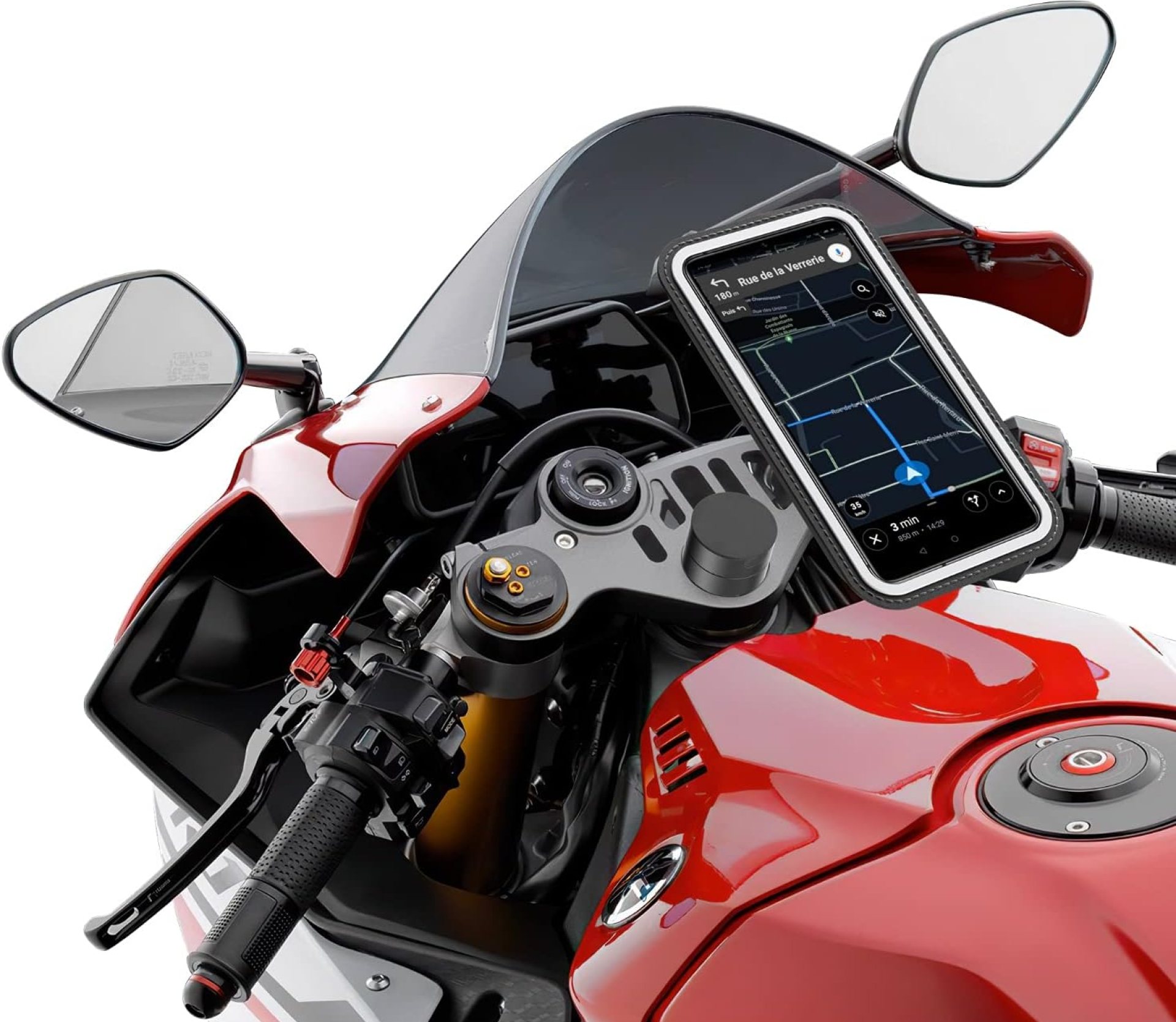 Magnetic Fork Stem Mount for Smartphone | Clipons | Anti Vibration | Weatherproof and Universal Magnetic Fork Stem Mount for Smartphone | Clipons | Anti Vibration | Weatherproof and Universal