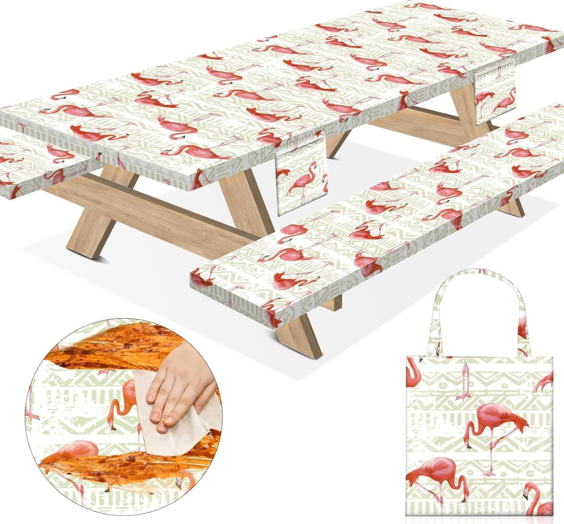 Picnic Table Cover with Bench Covers for Outdoor Camping Essentials Elastic Tablecloth Travel Accessories RV Gear Must Haves Road Trip Equipment Supplies Camper Decor Glamping Necessities Picnic Table Cover with Bench Covers for Outdoor Camping Essentials Elastic Tablecloth Travel Accessories RV Gear Must Haves Road Trip Equipment Supplies Camper Decor Glamping Necessities
