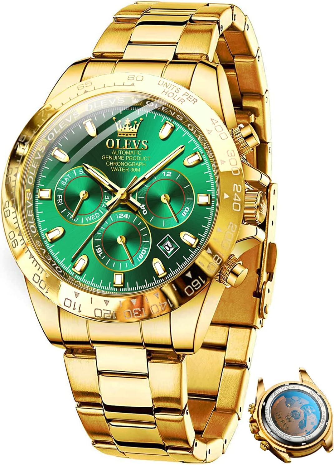 OLEVS Automatic Gold Watches for Men Luxury Classic Stainless Steel Calendar Luminous Waterproof Watches for Men OLEVS Automatic Gold Watches for Men Luxury Classic Stainless Steel Calendar Luminous Waterproof Watches for Men
