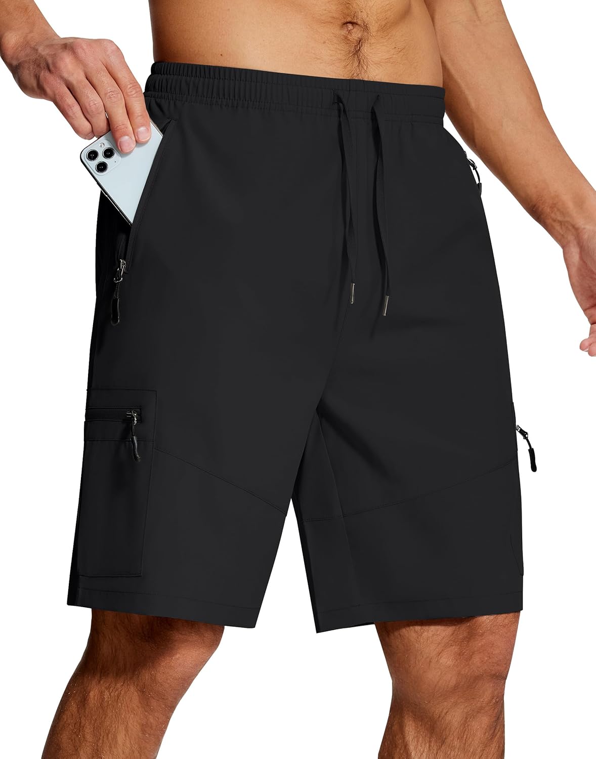 Mens Hiking Cargo Shorts 9 Inch with Zipper Pockets Quick Dry Stretch Lightweight Drawstring for Outdoor Fishing Mens Hiking Cargo Shorts 9 Inch with Zipper Pockets Quick Dry Stretch Lightweight Drawstring for Outdoor Fishing