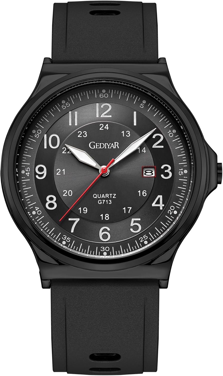 Stylish Wrist Watches for Mens,Casual Business Sport Military Waterproof Rubber Silicone Band Calendar Analog Watch for Men Students Stylish Wrist Watches for Mens,Casual Business Sport Military Waterproof Rubber Silicone Band Calendar Analog Watch for Men Students