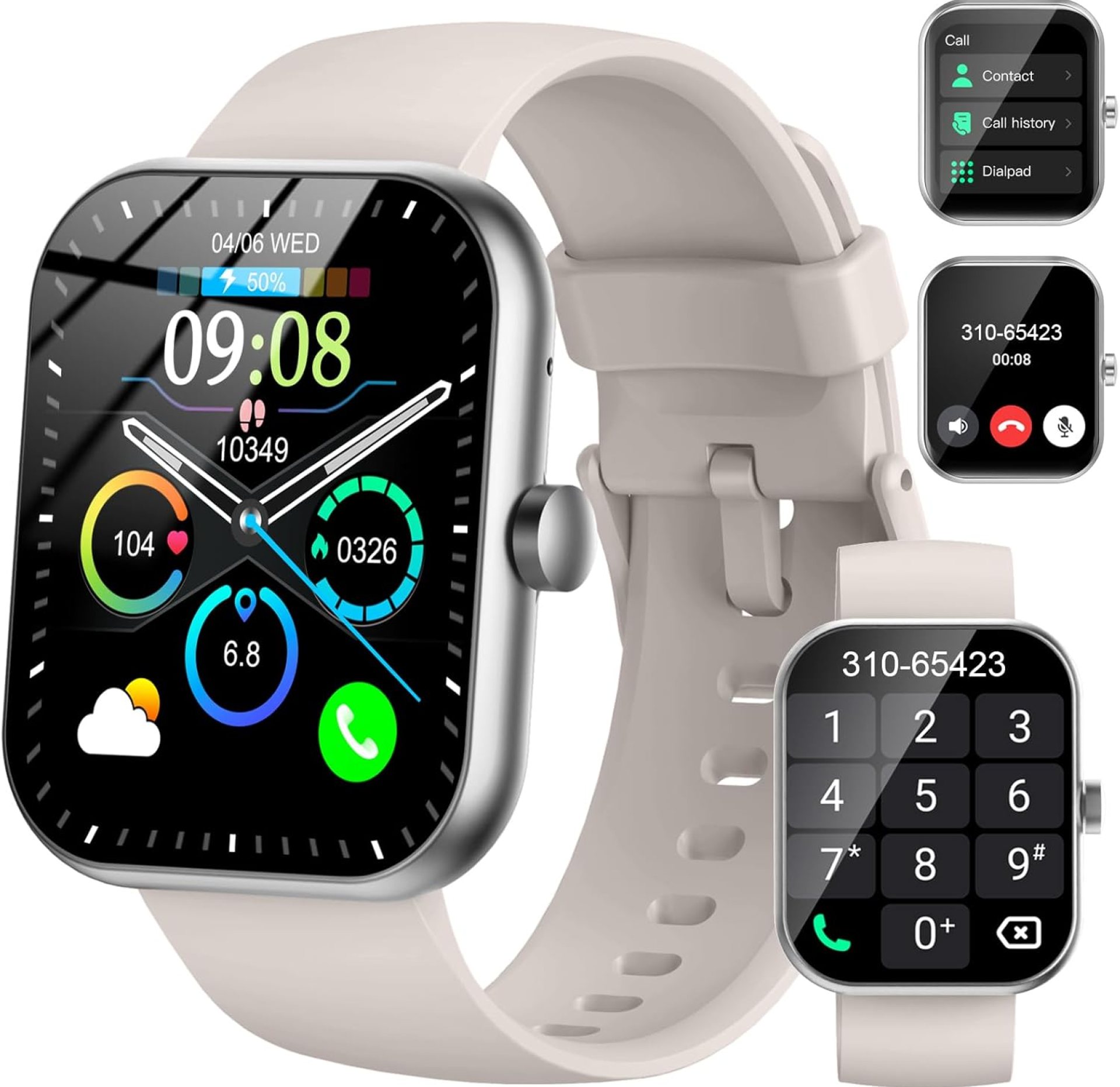 Smart Watch (Answer/Make Call), 1.96″ HD Smartwatch for Women, 2025 Fitness Watch with 112+ Sport Mode/Pedometer/Calories/Sleep/Heart Rate Monitor, IP68 Waterproof Fitness Tracker for Android iOS Smart Watch (Answer/Make Call), 1.96″ HD Smartwatch for Women, 2025 Fitness Watch with 112+ Sport Mode/Pedometer/Calories/Sleep/Heart Rate Monitor, IP68 Waterproof Fitness Tracker for Android iOS