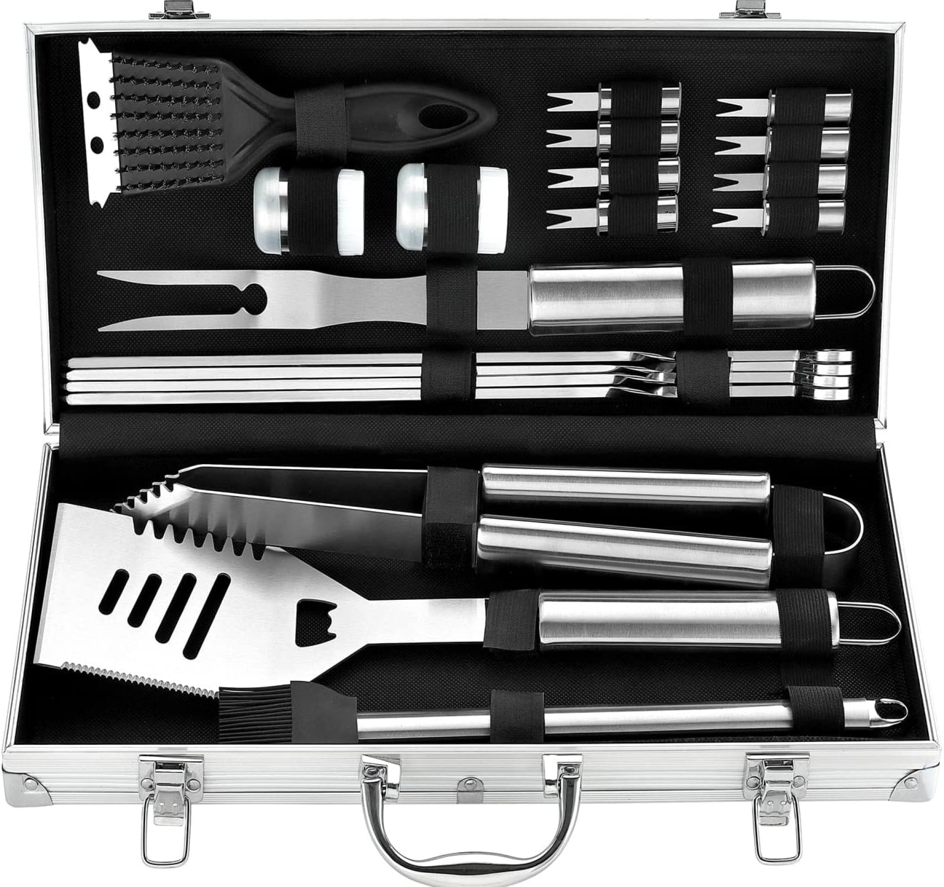 ROMANTICIST 20pc Heavy Duty BBQ Grill Tool Set in Case – The Very Best Grill Gift for Father’s Day and Christmas – Professional BBQ Accessories Set for Outdoor Cooking Camping Grilling Smoking ROMANTICIST 20pc Heavy Duty BBQ Grill Tool Set in Case – The Very Best Grill Gift for Father’s Day and Christmas – Professional BBQ Accessories Set for Outdoor Cooking Camping Grilling Smoking