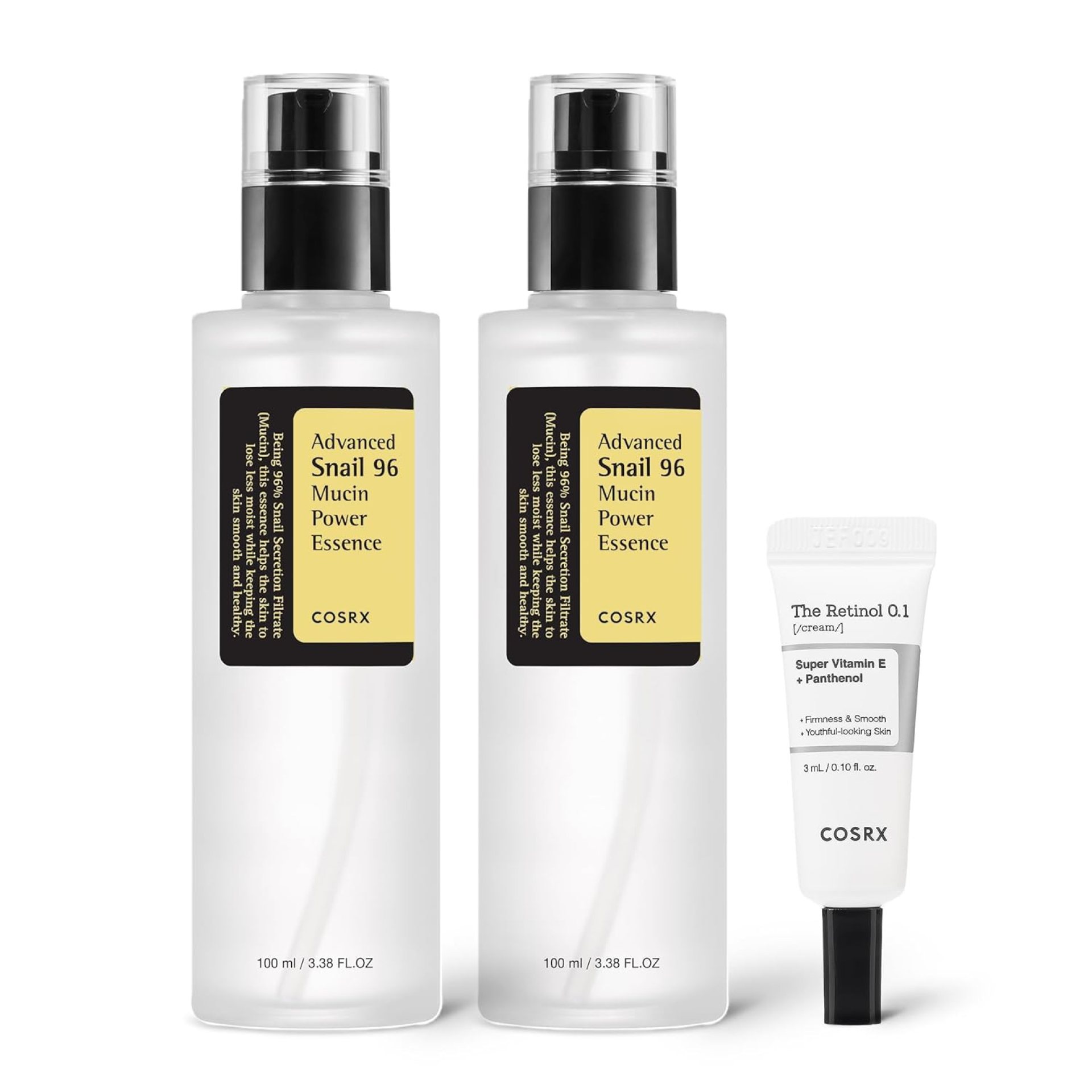 COSRX Glass Skin Starter Set, Amazon Exclusive, Advanced Snail 96% Mucin Power Essence & Retinol 0.1% Cream Mini Sample, Daily Hydrating & Firming Korean Skin Care Kit, Gift Set COSRX Glass Skin Starter Set, Amazon Exclusive, Advanced Snail 96% Mucin Power Essence & Retinol 0.1% Cream Mini Sample, Daily Hydrating & Firming Korean Skin Care Kit, Gift Set